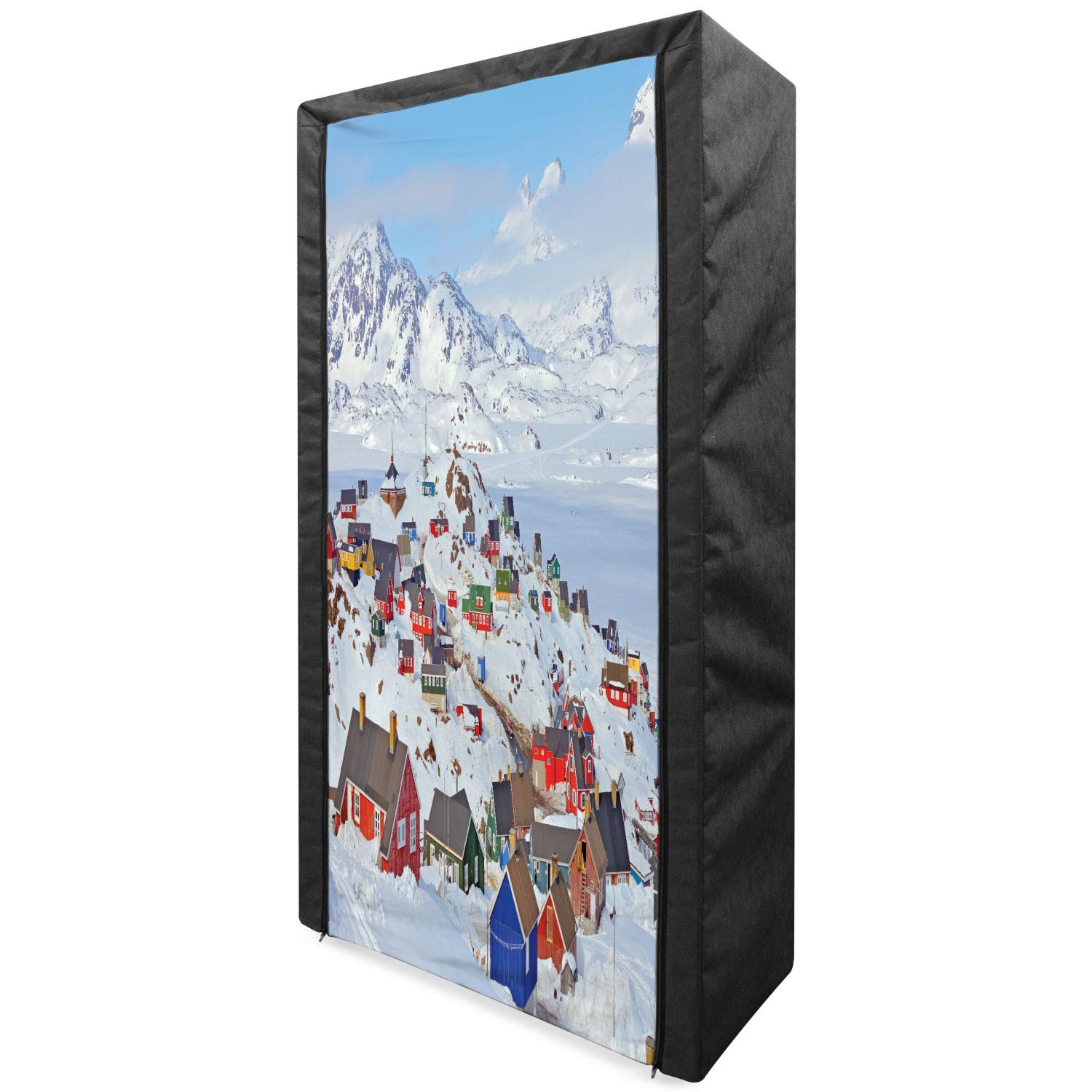 Ambesonne Portable Fabric Wardrobe with Shelves - 33.5