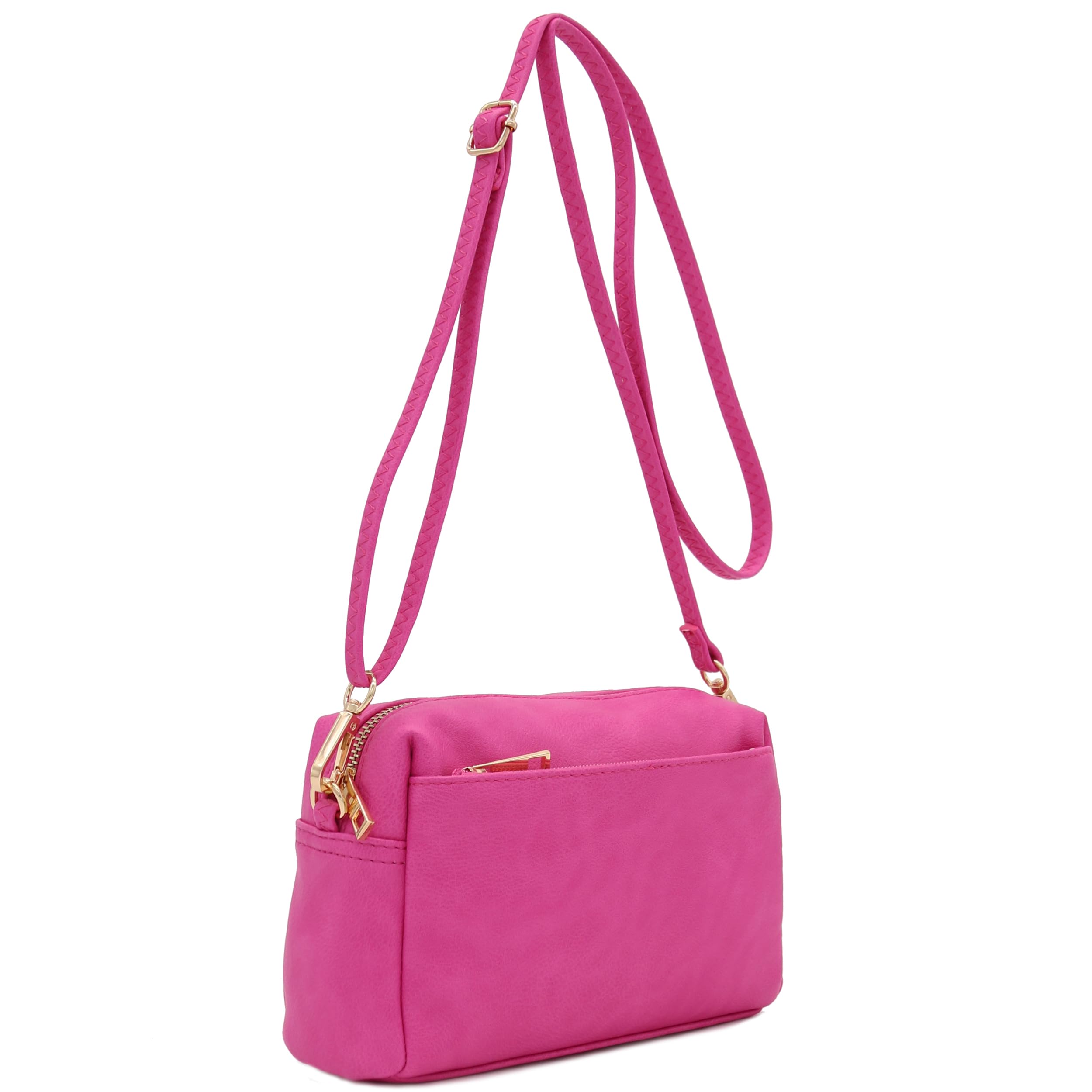 Stylish FashionPuzzle Triple Zip Small Crossbody Bag for Women - Perfect for Travel, Shopping & Everyday Use
