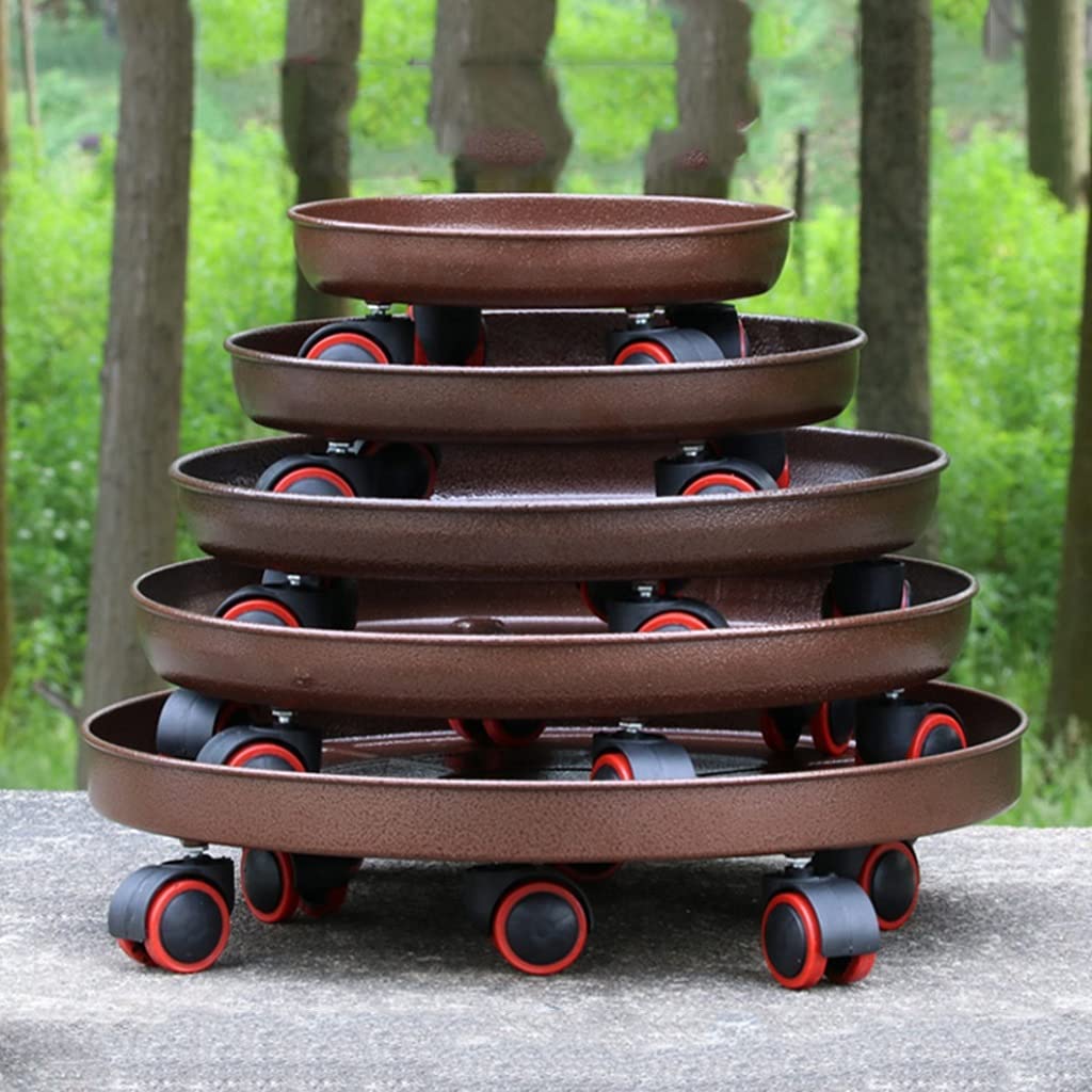 Heavy Duty Iron Plant Trolley Tray with Wheels - 13
