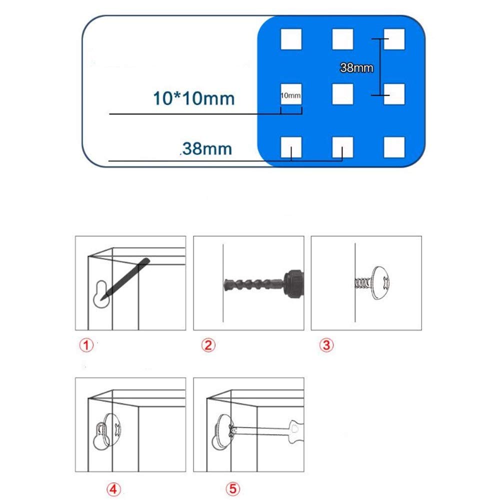 Steel Pegboard Hooks - Heavy Duty Metal Wall Mount Organizer with Square Holes for Tools Storage (100x50cm, Blue) - Perfect for Garage, Workshop & Home Organization