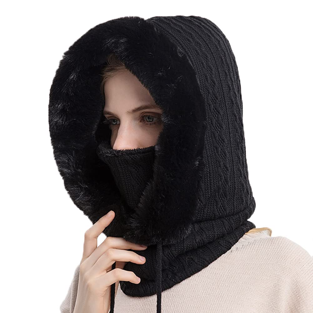 Women's Fleece Ski Mask Balaclava - Winter Face Cover Hood with Neck Protection for Skiing, Snowboarding & Outdoor Activities - Perfect for Cold Weather Sports, Dog Walking & Hiking