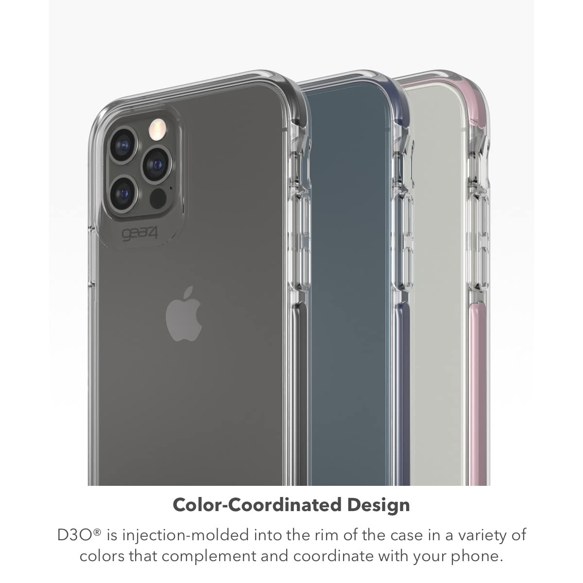 Gear4 Piccadilly Series Hard Case for iPhone 12 Pro & iPhone 12 - Clear/Black | Shockproof Protective Cover | Slim Fit Design | Perfect for Outdoor Activities & Daily Use