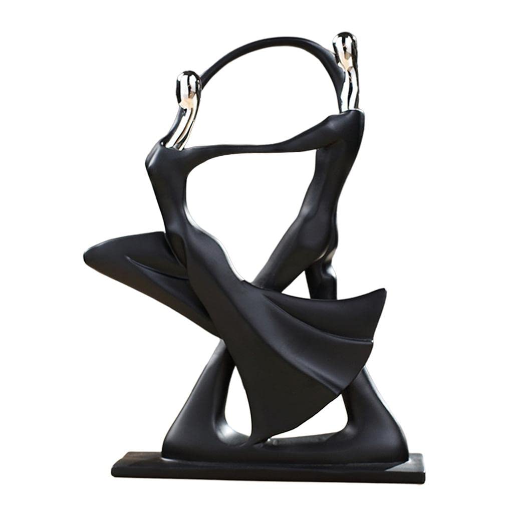 Milageto Dancing Couple Resin Romantic Figurine - Desktop Decoration, Home Decor Gift (28.5x5.2x19.5cm) - Perfect for Wedding Anniversaries, Valentine's Day & Romantic Home Decor