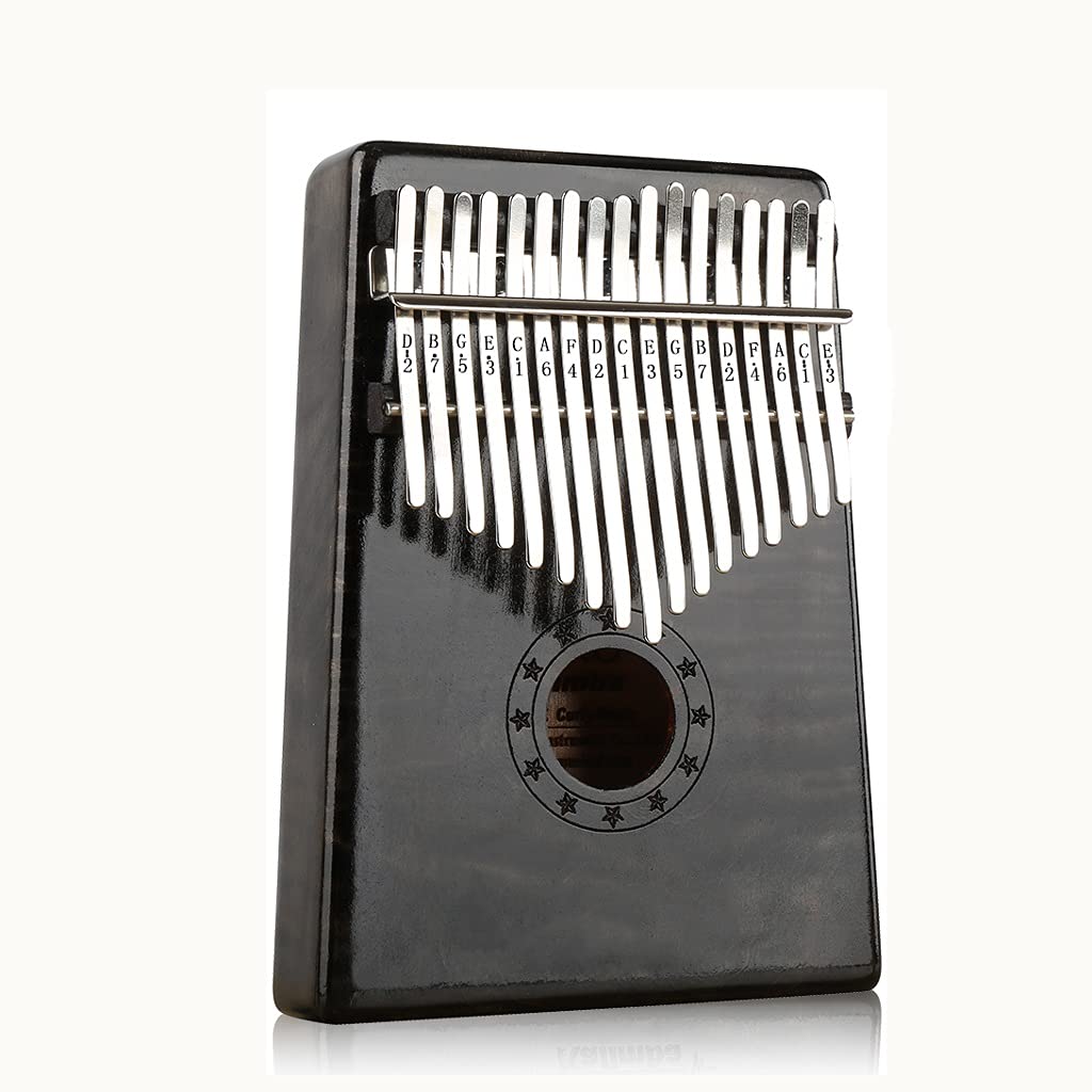 17 Key Thumb Piano - Solid Wood Kalimba with Tuning Hammer & Learning Book - Portable Finger Piano for Beginners, Adults, Kids - Perfect for Relaxation, Meditation, Music Therapy & Gifts