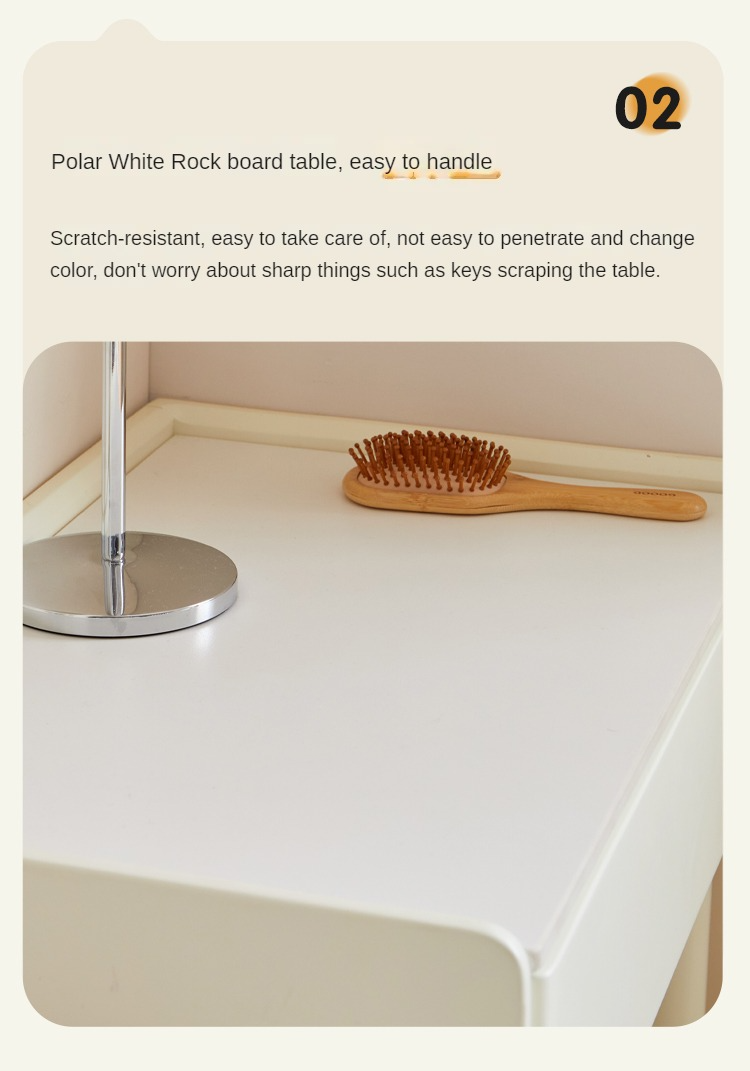 Pine Solid Wood Vanity Table with Mirror - Cream Shabby Chic Style for Bedroom & Dressing Room Makeup Organization