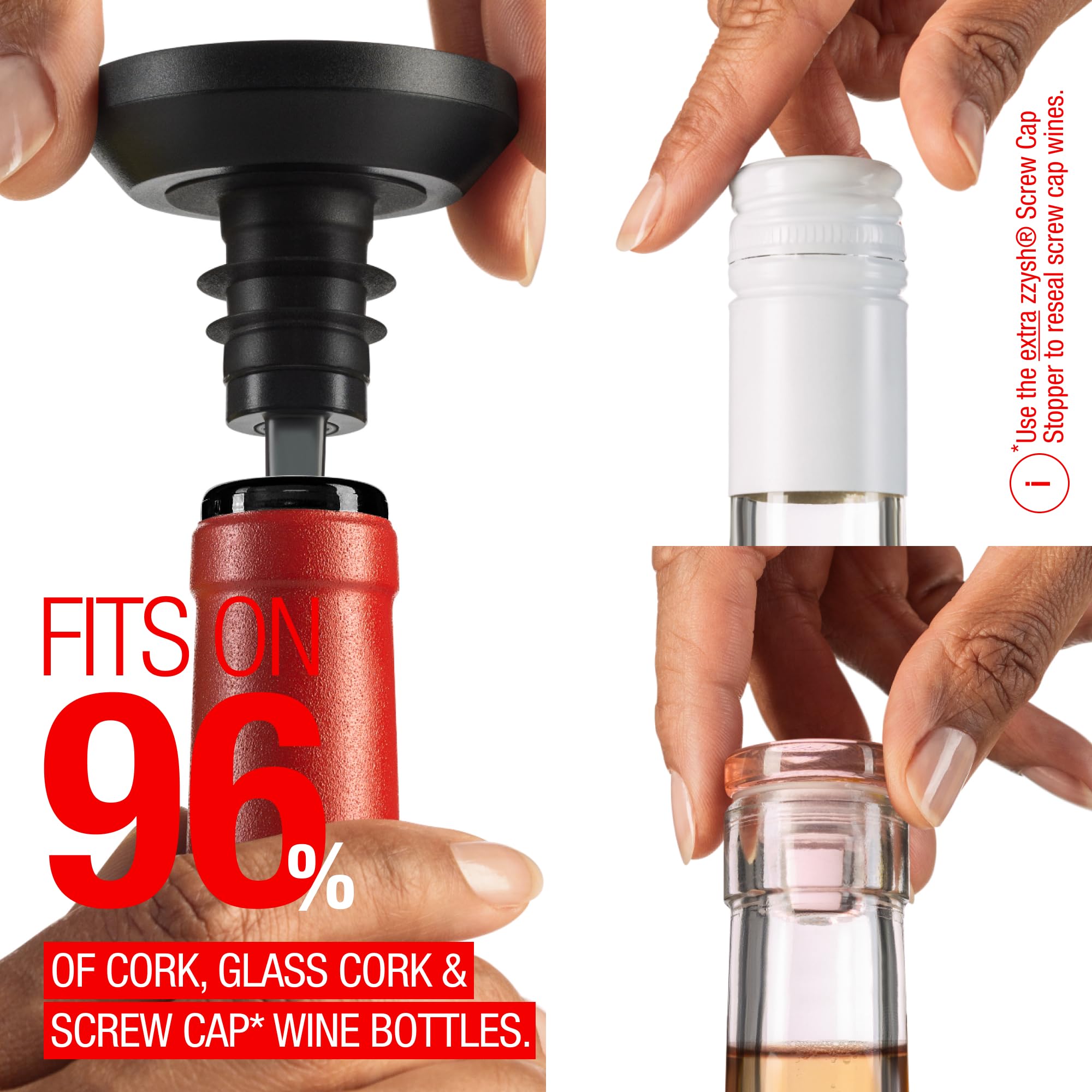 zzysh® 3-in-1 Wine Saver Kit with Argon Gas Preserver - Extends Freshness Up to 8 Weeks - Includes Wine Stoppers & Gas Cartridges - Perfect Gift for Wine Lovers - Ideal for Home Bars, Parties & Wine Storage