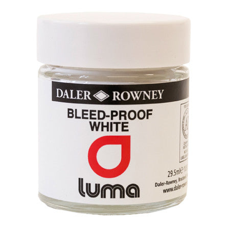 Daler Rowney Luma Bleedproof White Ink 29.5ml - Premium Waterproof Calligraphy Ink for Artists, Illustrators & Hand Lettering - Perfect for Brush Pens, Dip Pens & Art Projects