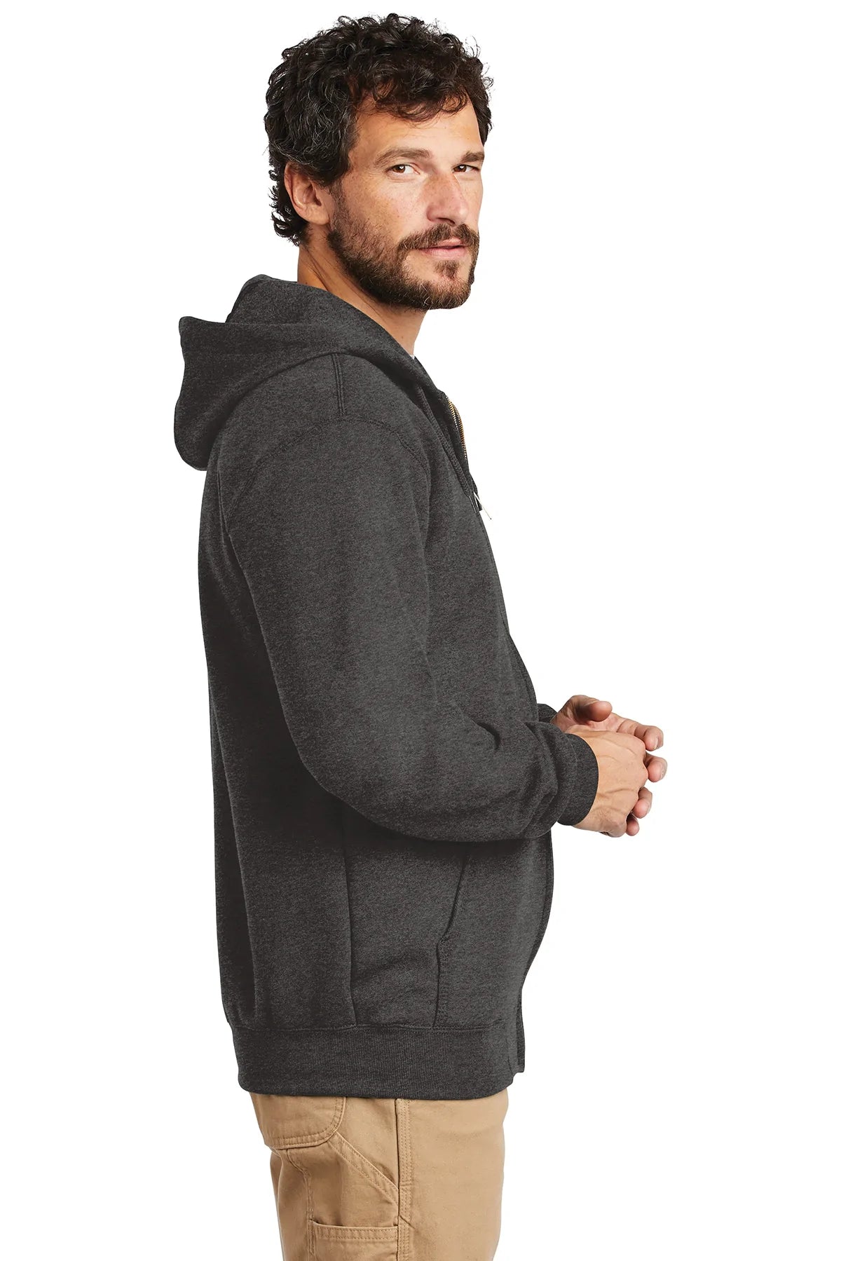 Carhartt Midweight Zip-Up Hoodie for Men & Women - Carbon Heather - Comfortable & Durable Fleece Pullover for Work, Outdoor & Casual Wear