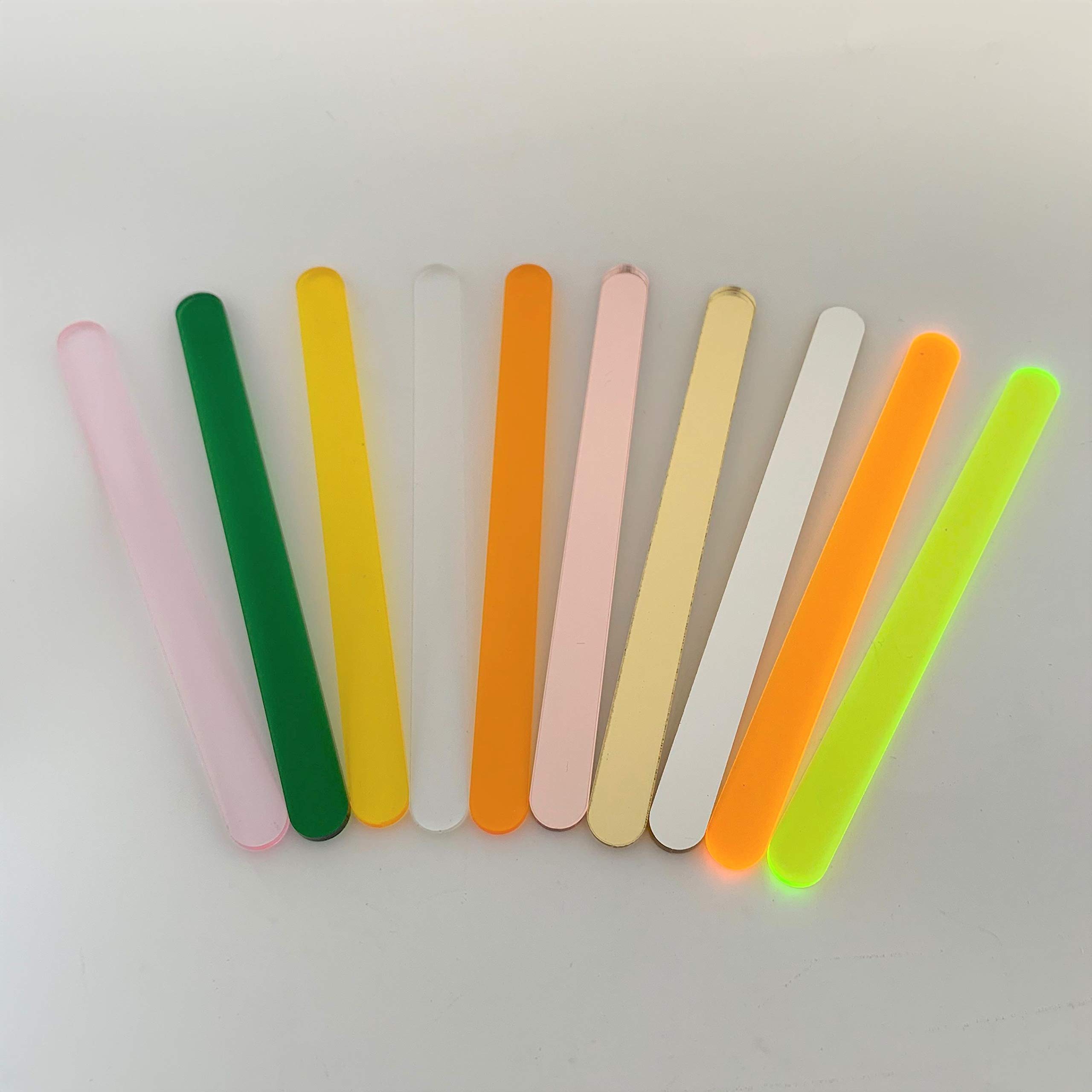 30 Pack Gold Mirror Acrylic Cakesicle Sticks - Reusable Translucent Yellow Popsicle Sticks for Birthday Parties, Baby Showers & Wedding Favors - Perfect for Cake Pops, Dessert Displays & DIY Treats