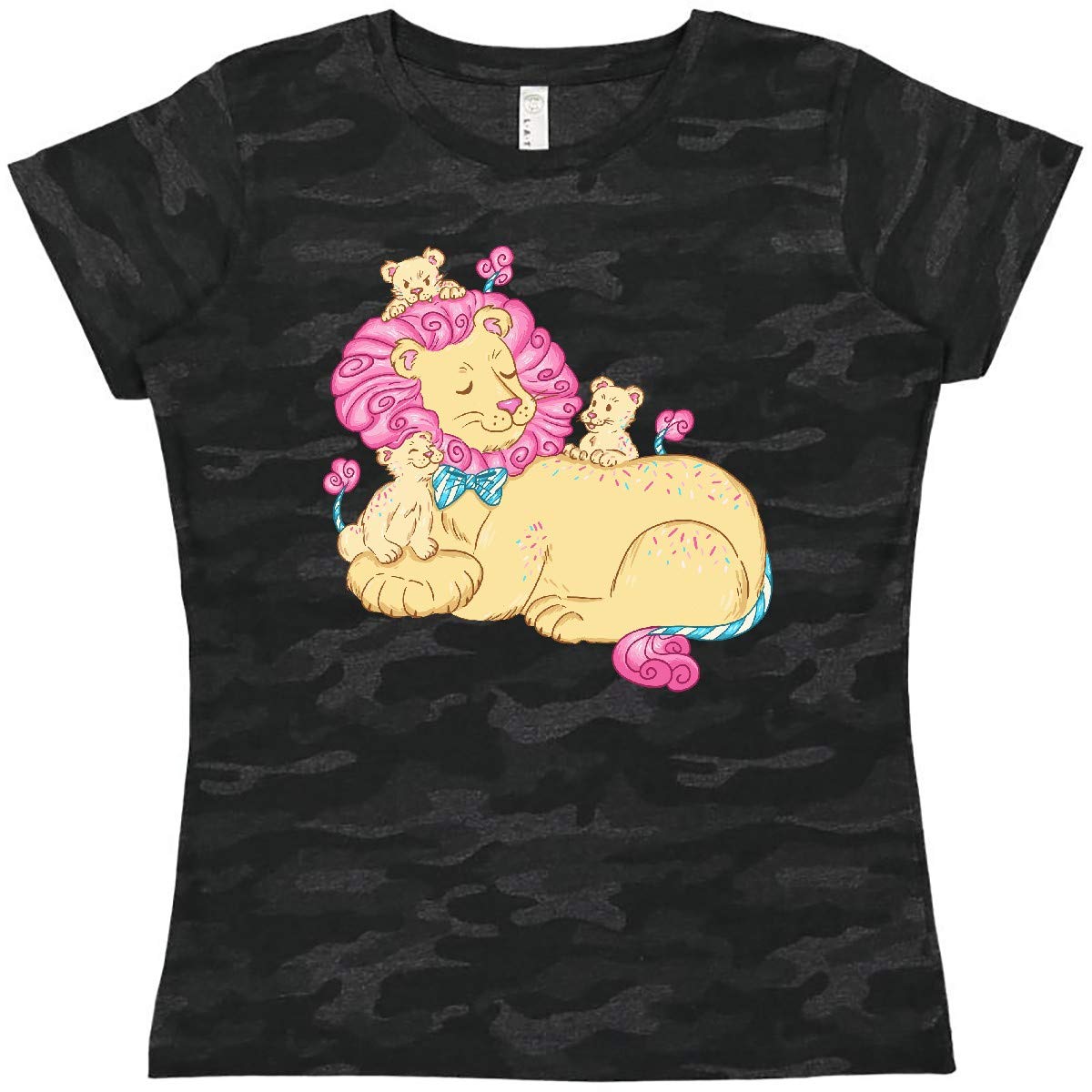 Inktastic Cotton Candy Lions with Pink Mane Women's T-Shirt - Soft Graphic Tee for Casual Wear, Outfits & Gifts