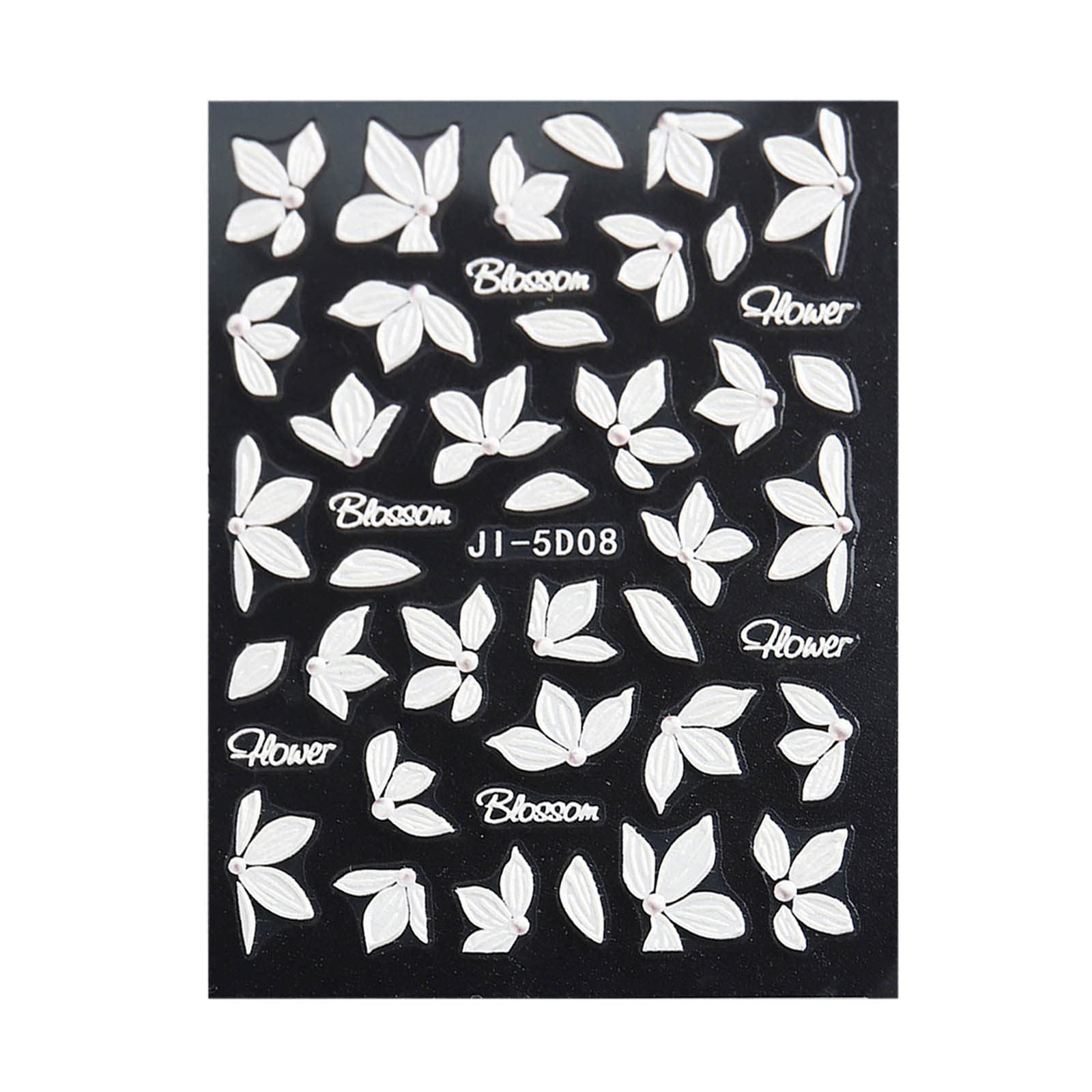 MAOWAPLG 3D Nail Stickers - Summer Fresh Camellia Petals Embossed Nail Art Decals | Perfect for DIY Manicures, Nail Salons & Party Nail Designs