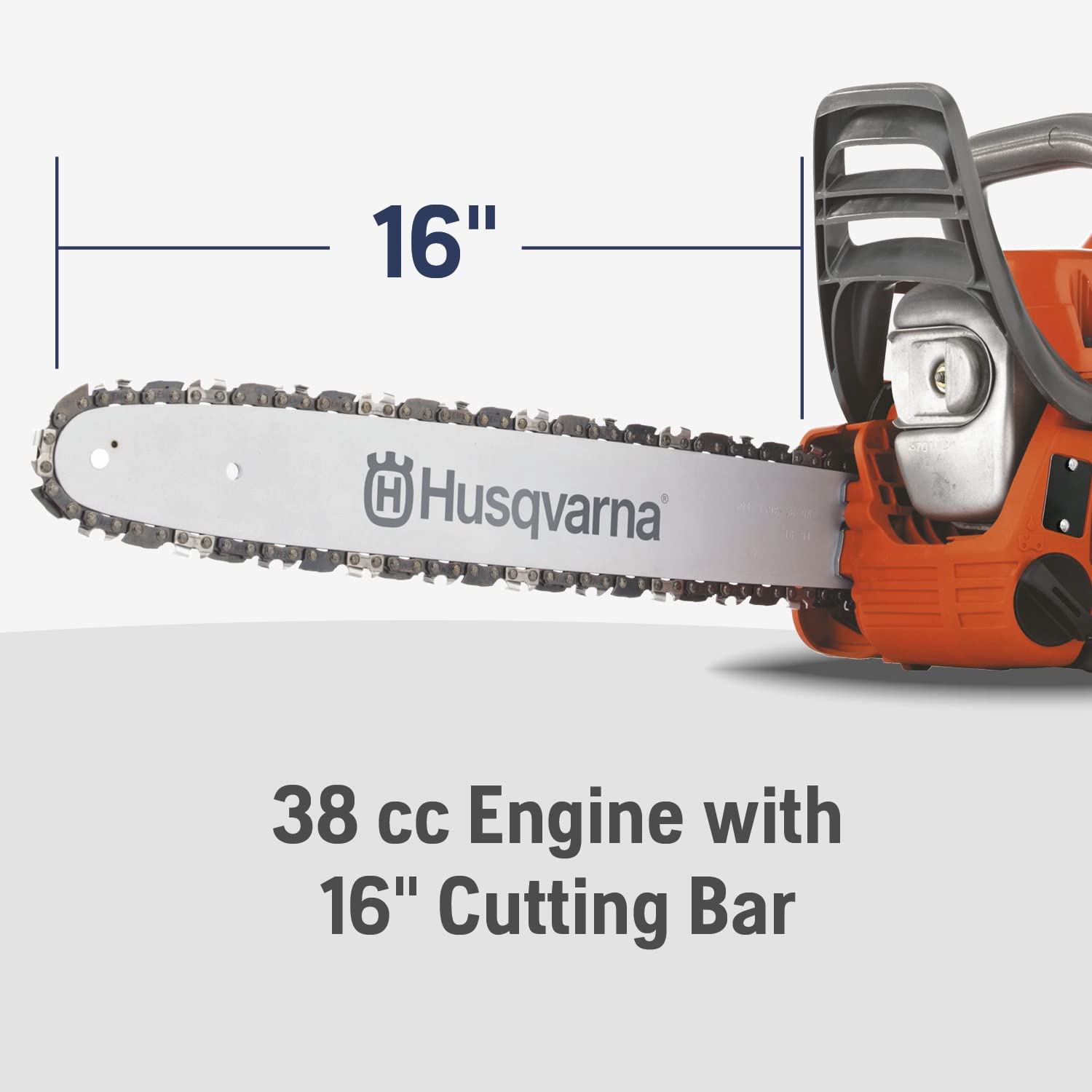 Husqvarna 120 38cc 16-Inch Gas Chainsaw - 1.8HP 2-Cycle X-Torq Engine with Automatic Oiler - Professional Wood Cutting, Tree Felling & Limbing Tool - Perfect for Homeowners, Landscapers & DIY Projects - Great Gift for Father's Day, Christmas & Handymen