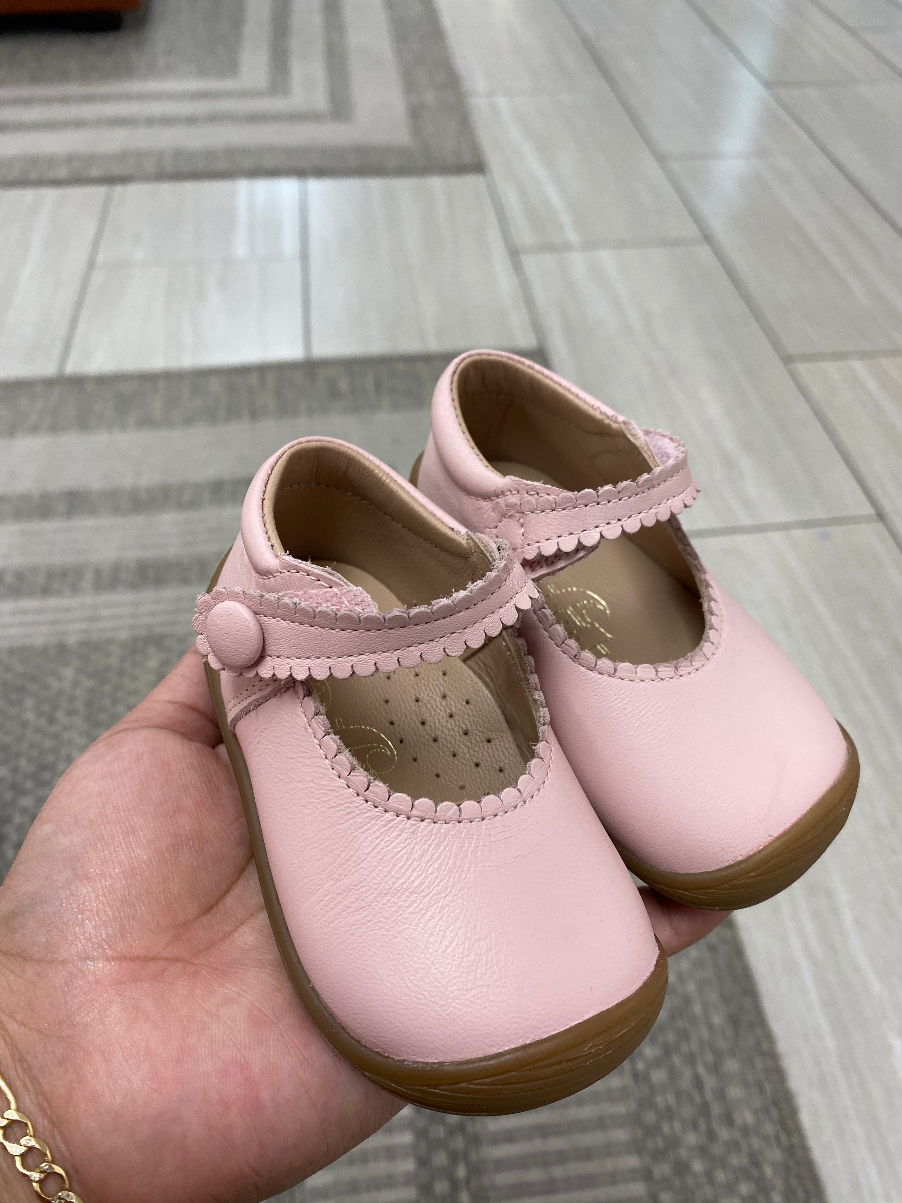 Pink Soft Scalloped Baby Shoes for Girls - Comfortable First Walkers with Non-Slip Soles | Perfect for Newborns, Infants, and Toddlers | Ideal for Special Occasions, Photo Shoots, and Everyday Wear