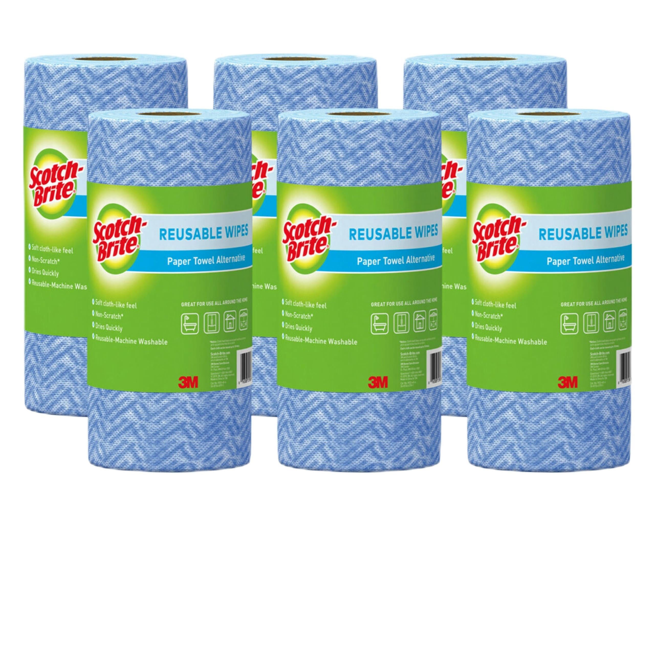 Scotch-Brite Multi-Purpose Cleaning Wipes - 6 Rolls (40 Sheets Each, 240 Total) - Heavy Duty for Kitchen, Bathroom & Household Surfaces - Disinfect & Shine Countertops, Appliances & More