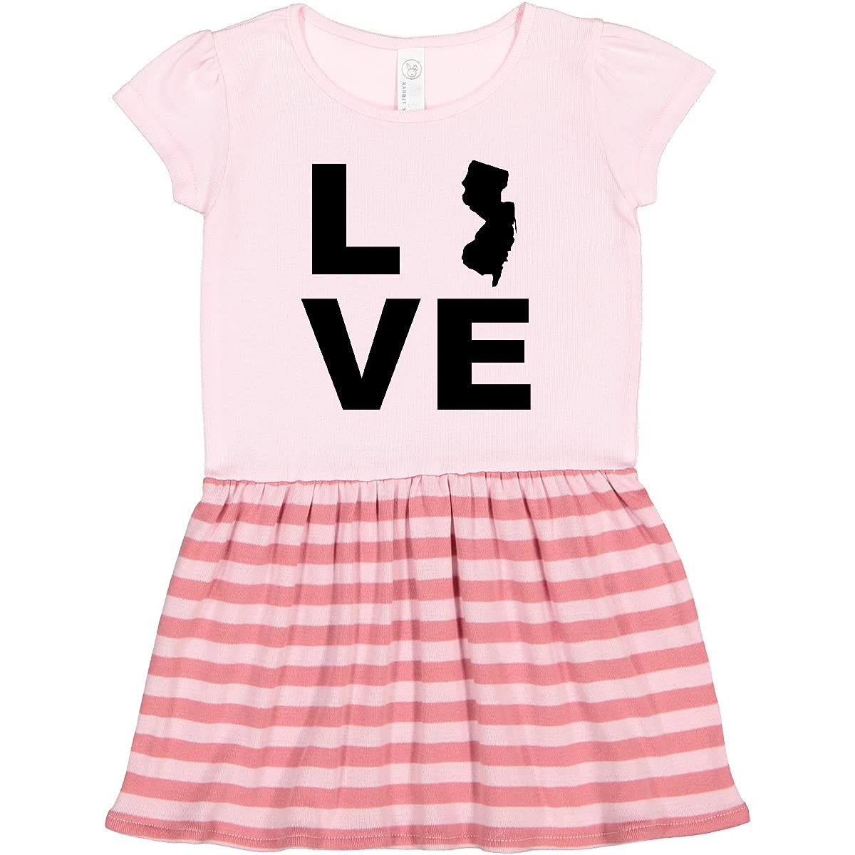 Inktastic Love New Jersey Toddler Dress - Cute Graphic Tee for Baby Girls, Soft Cotton Casual Outfit for Playdates & Family Photos