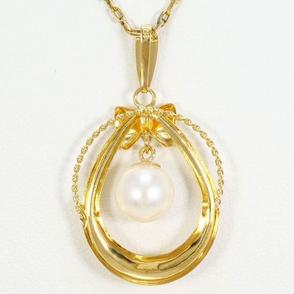 18K Yellow Gold Pearl Necklace for Women - Elegant Luxury Jewelry Gift for Wedding, Anniversary & Special Occasions