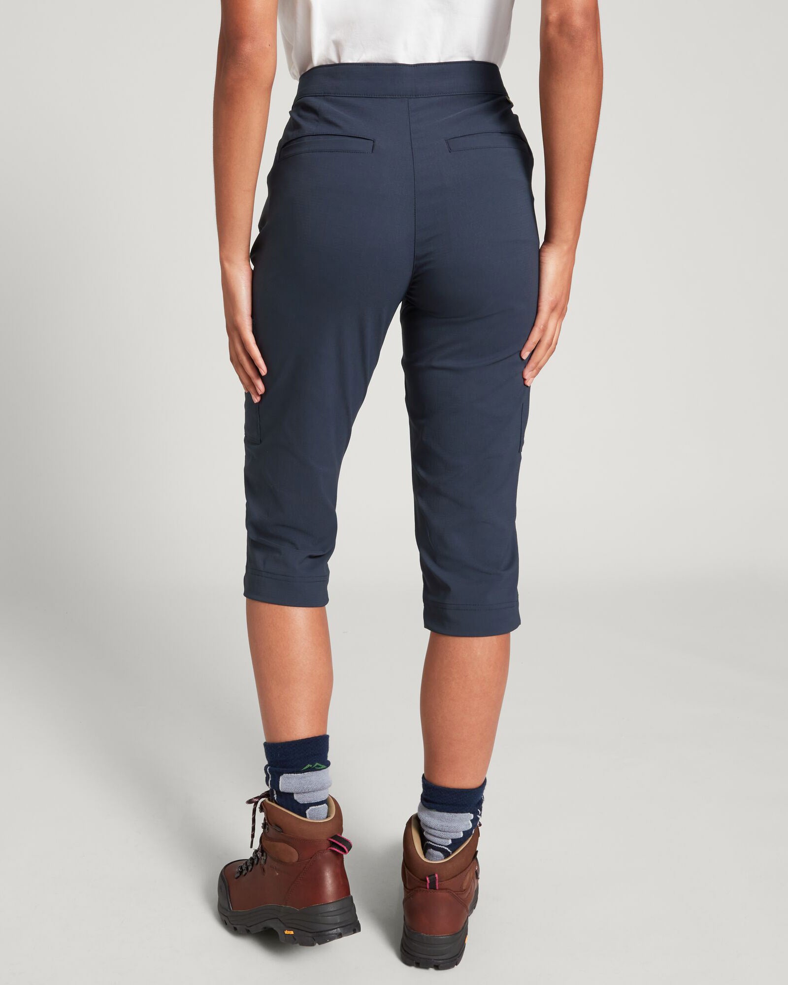 Women's Miro 3/4 Length Yoga Pants - Midnight Blue for Yoga, Running & Lounge Wear - High Waisted Stretchy Workout Leggings