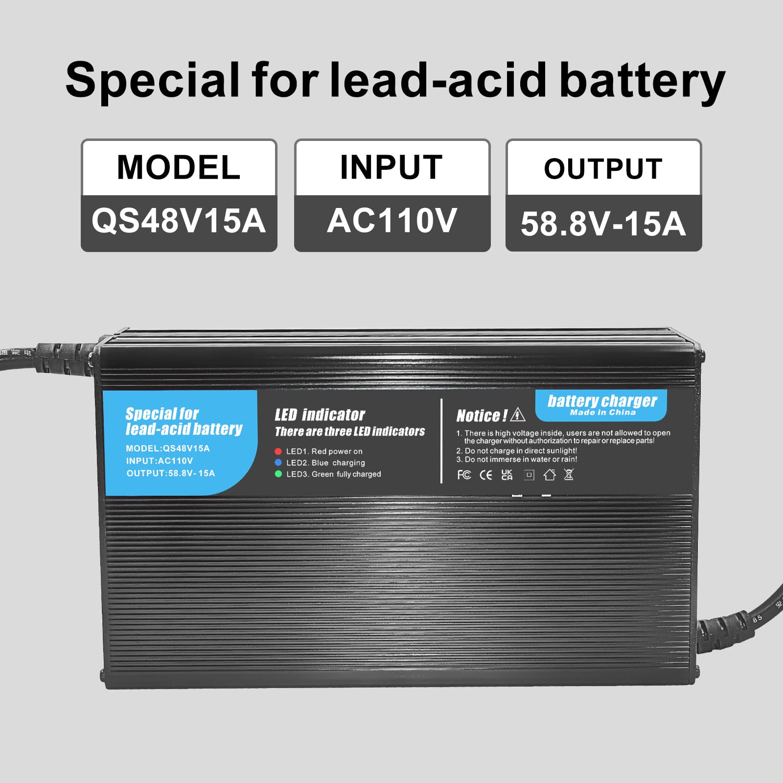 48V 36V 15A Lead Acid Battery Charger for Golf Cart, Electric Bike & Scooter - Compatible with ClubCar DS, PowerDrive, EZGO, Yamaha - Perfect for Home, RV & Outdoor Charging