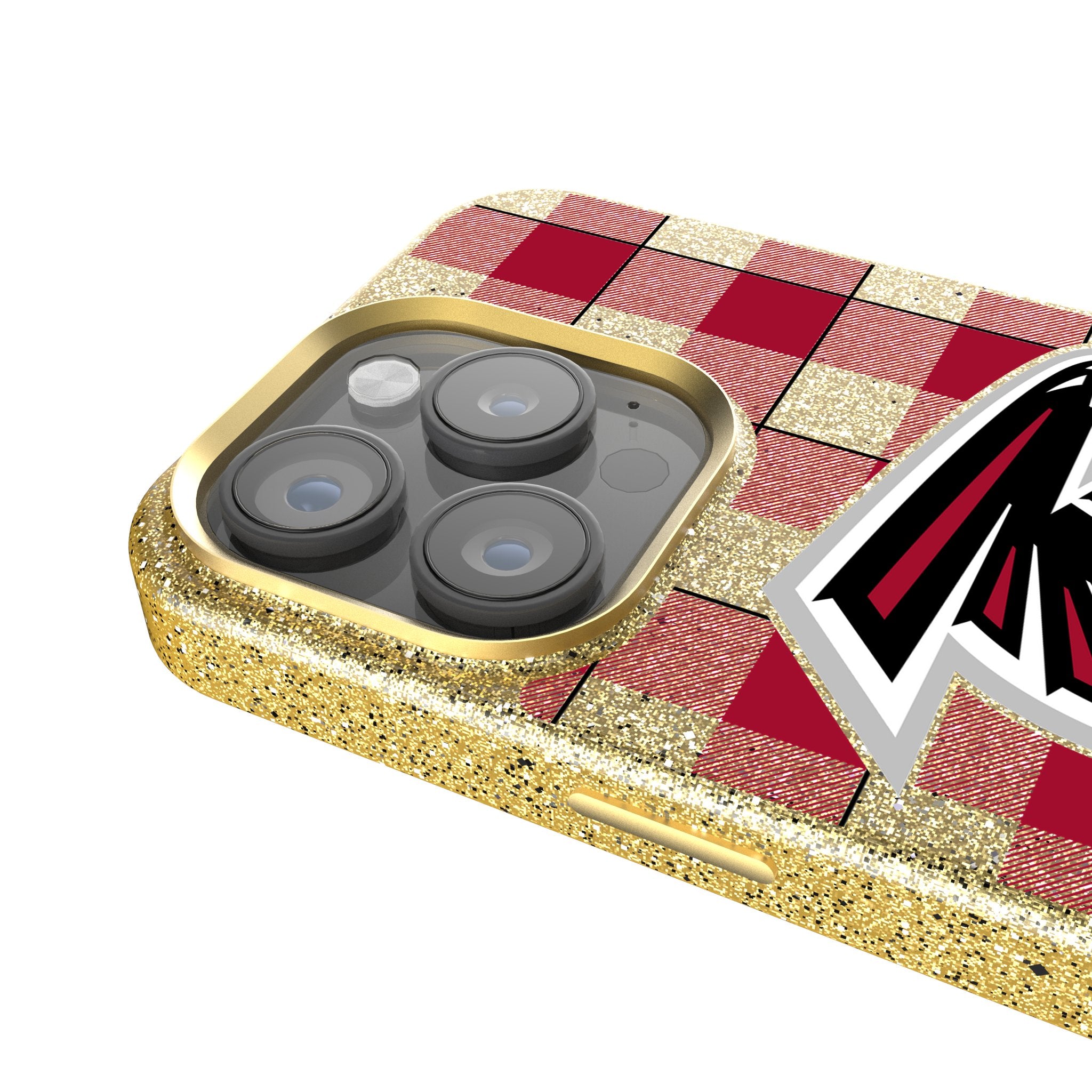 Atlanta Falcons Plaid Rhinestone Phone Case - Glittery NFL Team Design for iPhone & Samsung - Perfect for Game Day & Falcons Fans