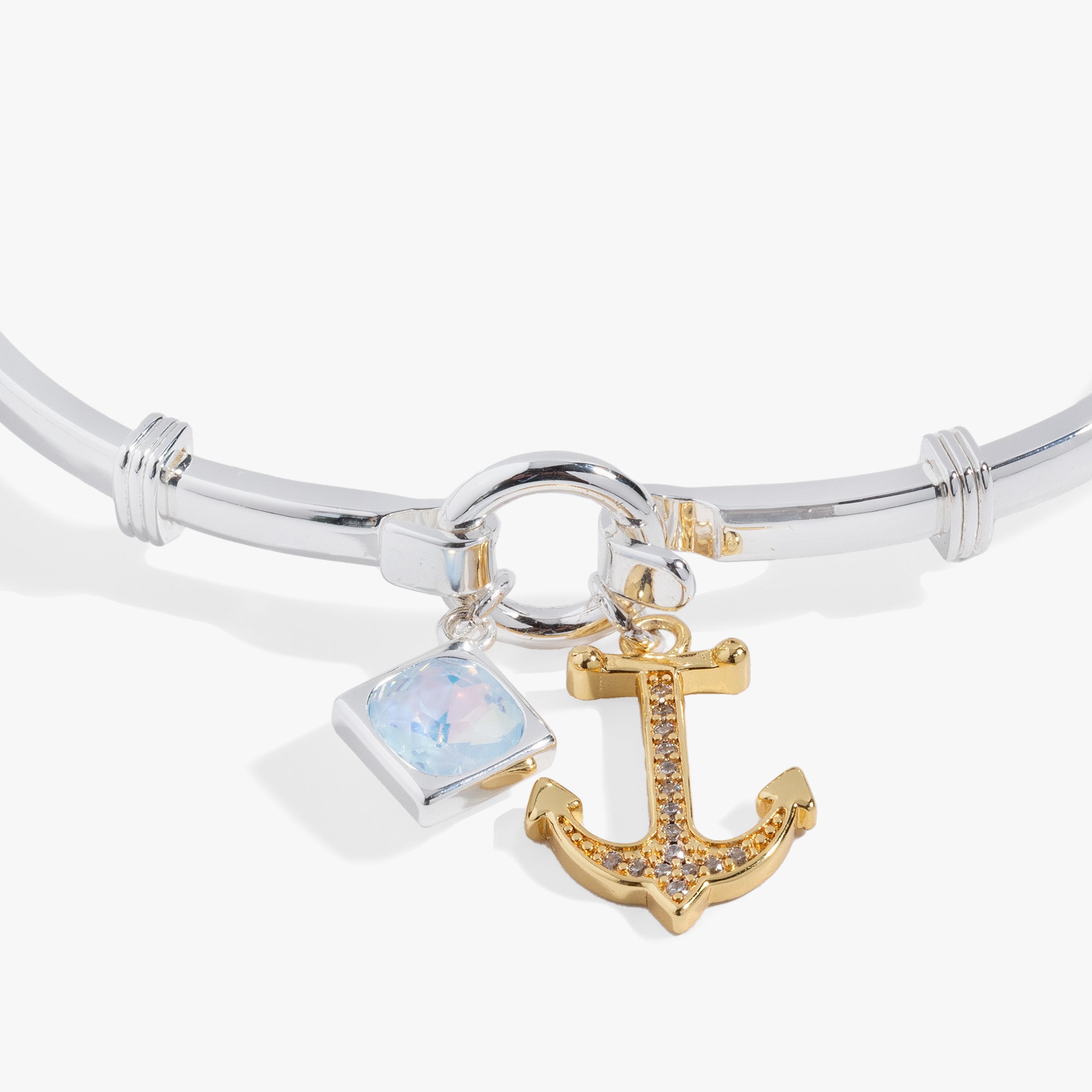 Anchor Tension Bangle Bracelet - Adjustable Stainless Steel Jewelry for Women - Perfect for Everyday Wear, Gifts & Special Occasions