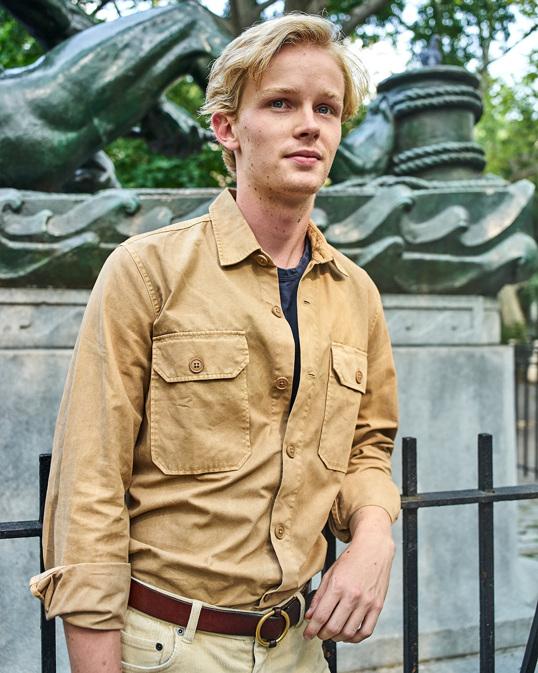 MacArthur Men's Casual Khaki Twill Shirt - Comfortable Button Down Shirt for Work, Travel & Outdoor Activities