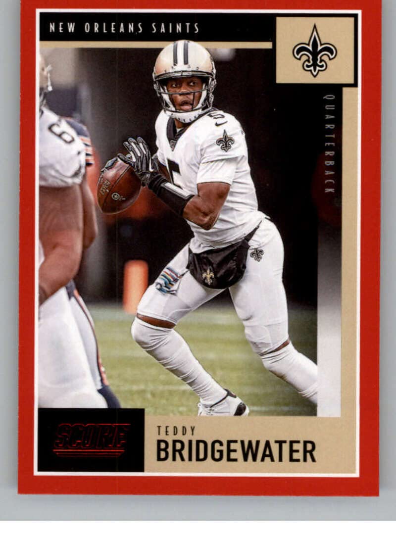 2020 Panini NFL Score Red #277 Teddy Bridgewater New Orleans Saints Football Trading Card - Collectible Sports Memorabilia for Fans & Card Enthusiasts (Perfect for Display, Trading, and Investment)