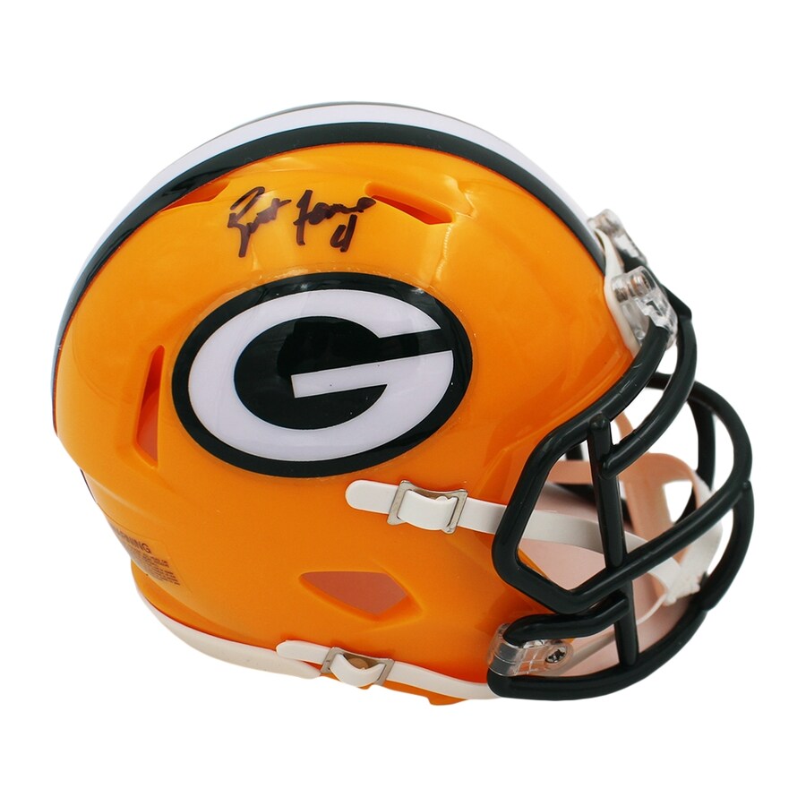 Brett Favre Green Bay Packers Authentic Autographed Riddell Speed Mini Helmet - Signed Collectible Football Memorabilia for Fans, Display Case & Man Cave Decor