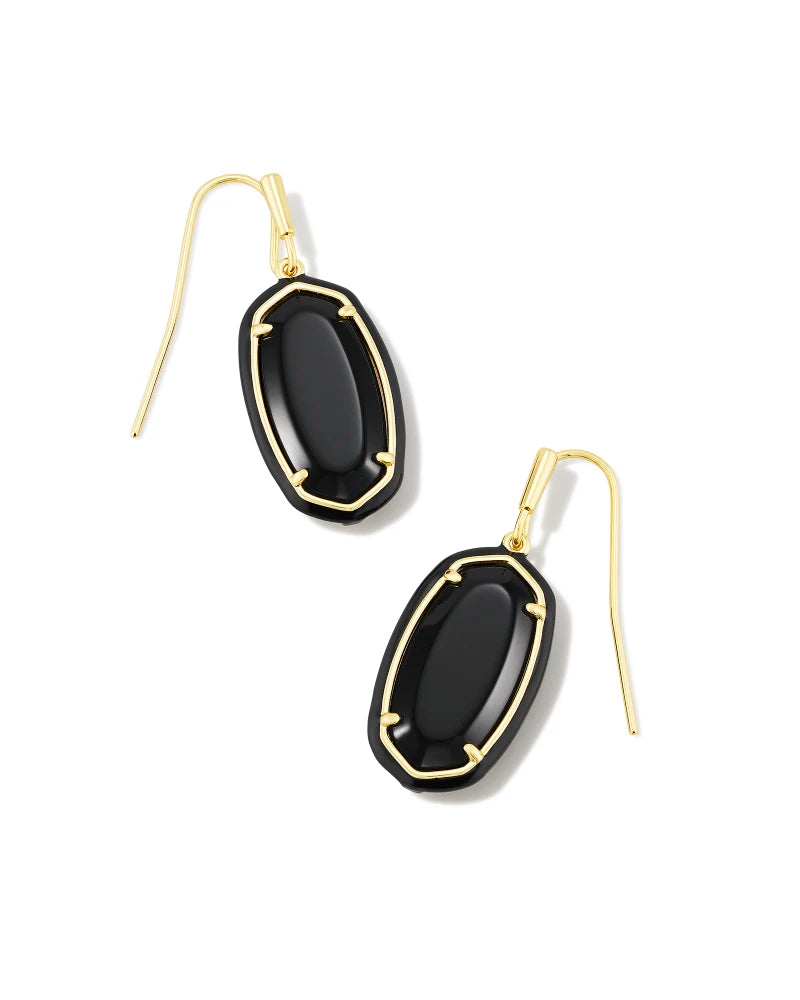 Kendra Scott Dani Gold Enamel Drop Earrings for Women - Elegant Framed Dangle Earrings for Party, Wedding & Everyday Wear