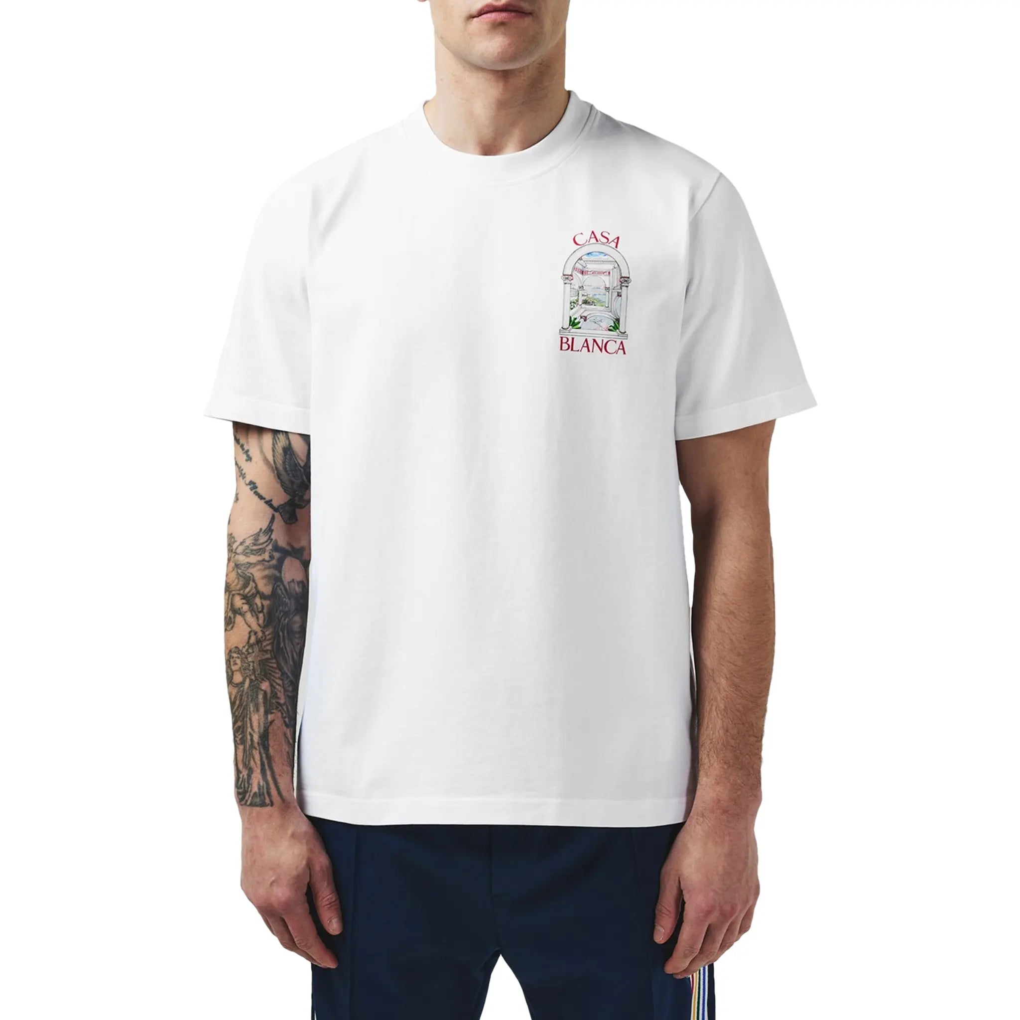 Casablanca Le Passage White T-Shirt for Men - Premium Cotton Crew Neck Tee - Perfect for Casual Wear, Street Style & Everyday Outfits