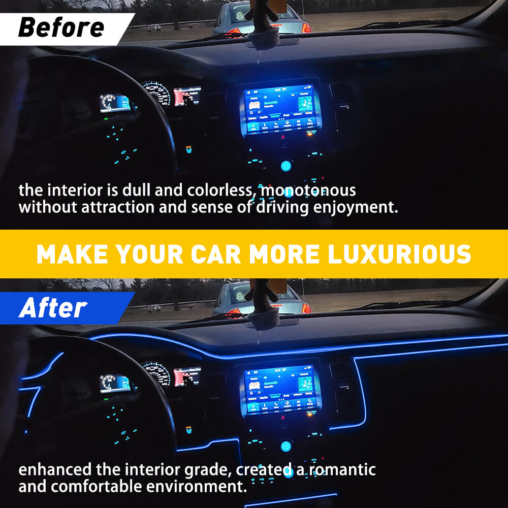 13.1FT LED Car Interior Atmosphere Strip Lights - Remote Controlled Auto Lighting for Cars, Trucks & SUVs - Perfect for Mood Lighting, Accent Decor & Night Driving