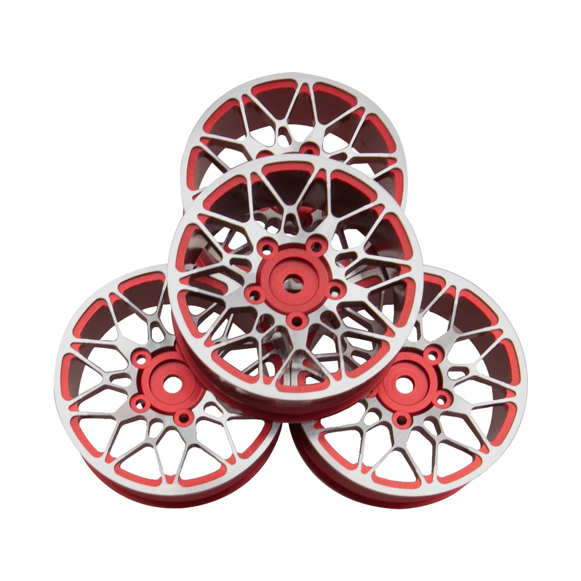 ShareGoo 12mm Hex Hubs Metal Wheel Rims for 1/10 RC Drift & On-Road Racing - Compatible with HSP, Tamiya, Kyosho, RedCat, Sakura, WLtoys - Universal Fit for Touring Cars (Red) - Perfect for Competitive Drifting & High-Speed Racing