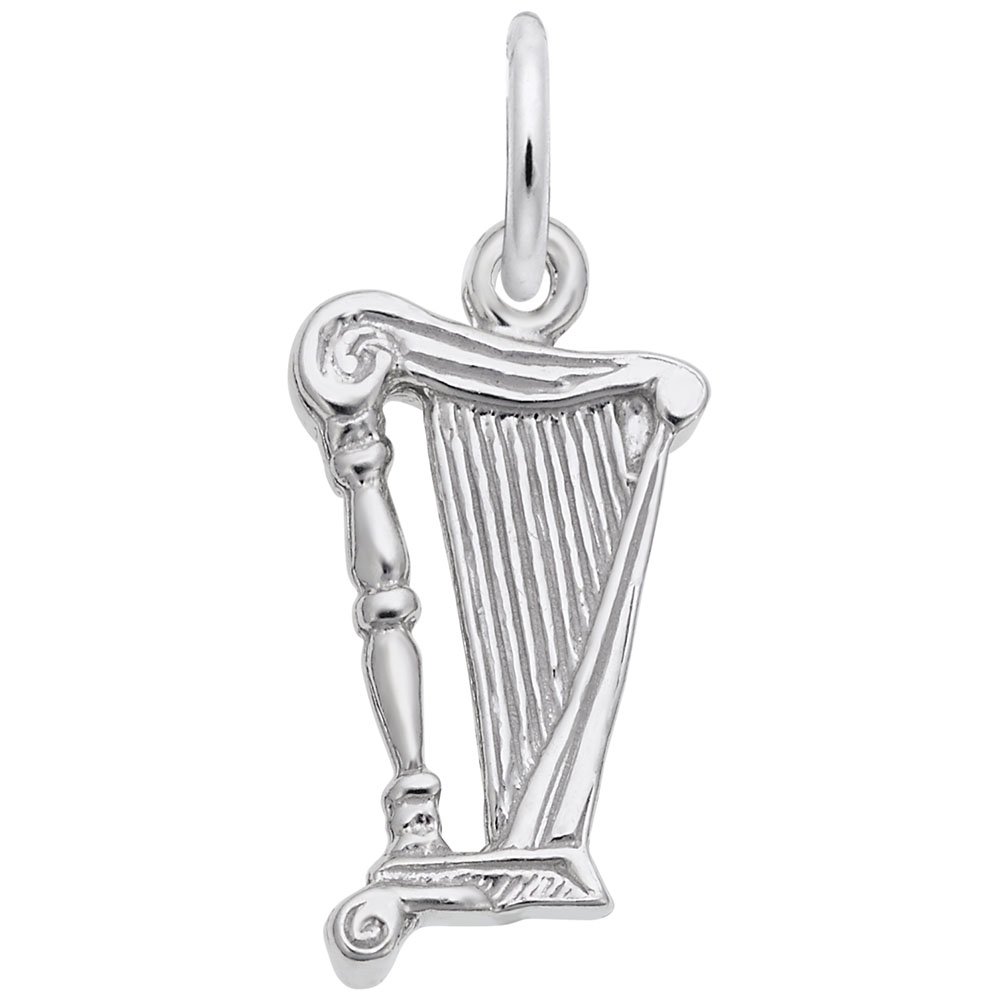 Elegant Harp Charm - Sterling Silver Jewelry Charms for Bracelets & Necklaces - Perfect for Gifts, DIY Crafts, and Special Occasions
