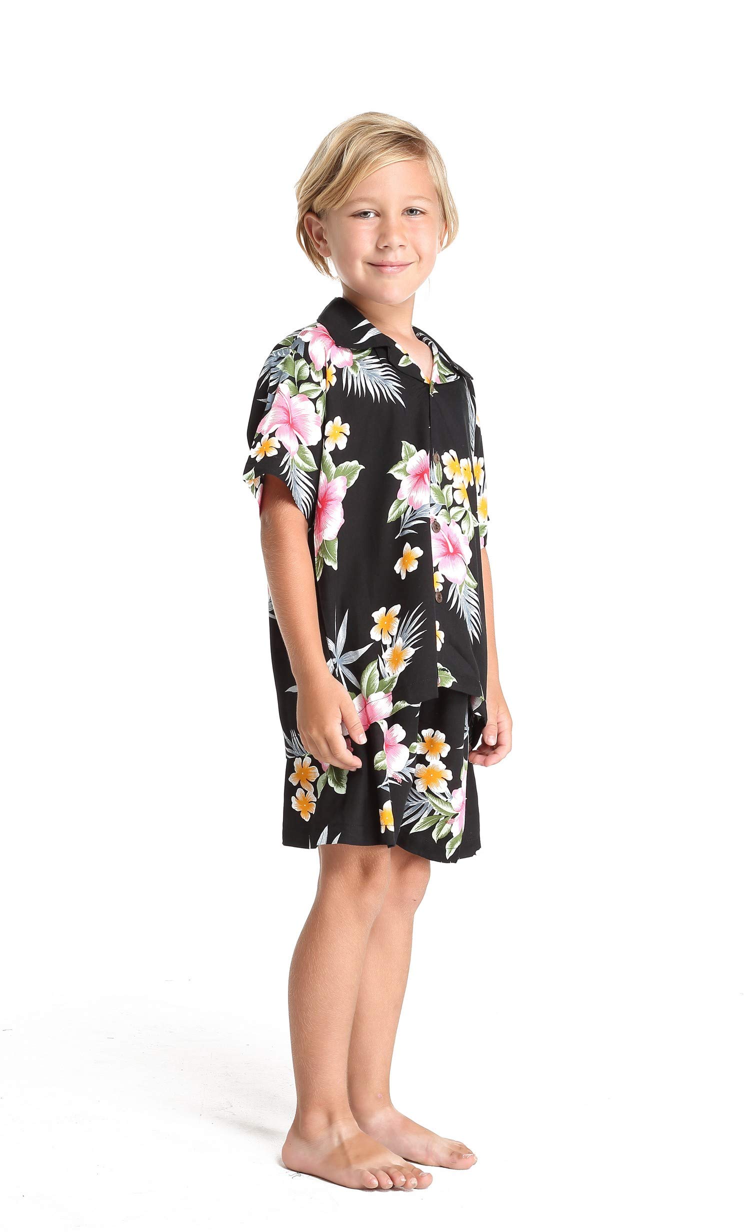 Hawaiian Luau Outfits for Family - Matching Hibiscus Print Shirts & Dresses for Men, Women, Boys & Girls | Perfect for Beach Parties, Summer Vacations & Tropical Themed Events