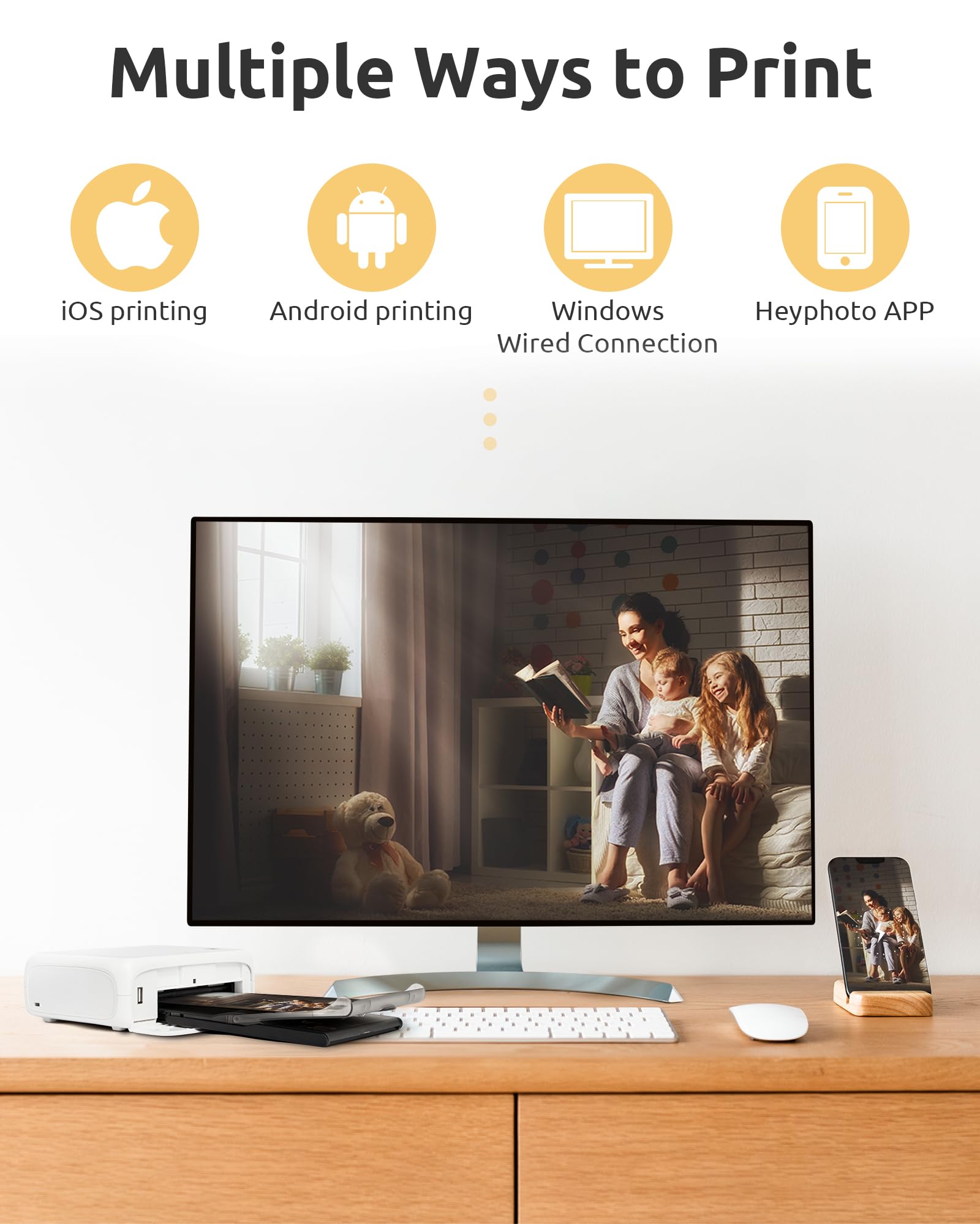 HPRT 4x6 Photo Printer - Wireless Instant Photo Printer for iPhone, Android, Laptop & MacBook | AR Video Printing & Thermal Dye Sublimation Technology | Includes 10 Sheets Photo Paper | Perfect for Home, Office & Travel Memories