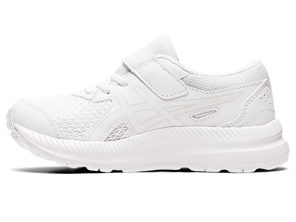 ASICS Kids' CONTEND 8 PS Running Shoes - White/White | Lightweight Athletic Sneakers for Boys & Girls | Perfect for School, Sports & Daily Activities