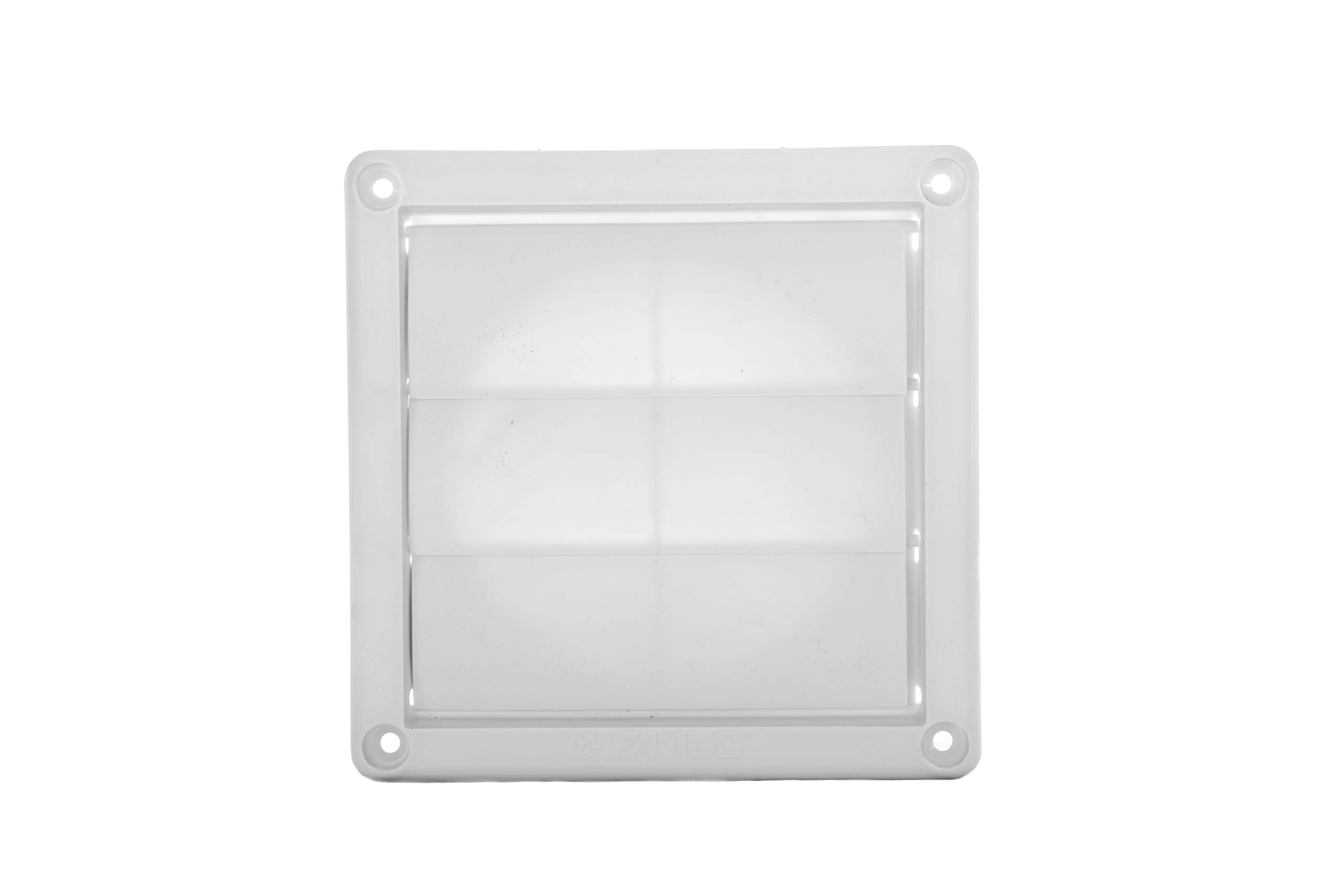 FAMCO Adjustable Dryer Vent Cover with Movable Louvers - Weatherproof & Durable Exhaust Hood for Home Laundry Room, Basement, or Garage - Easy Installation & Maintenance