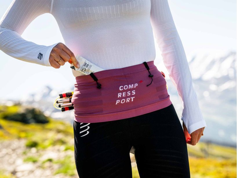 Compressport Unisex Free Belt Pro Deco Rose Running Waist Pack - Lightweight Hydration Belt for Jogging, Hiking & Fitness - Model CU00011B_370
