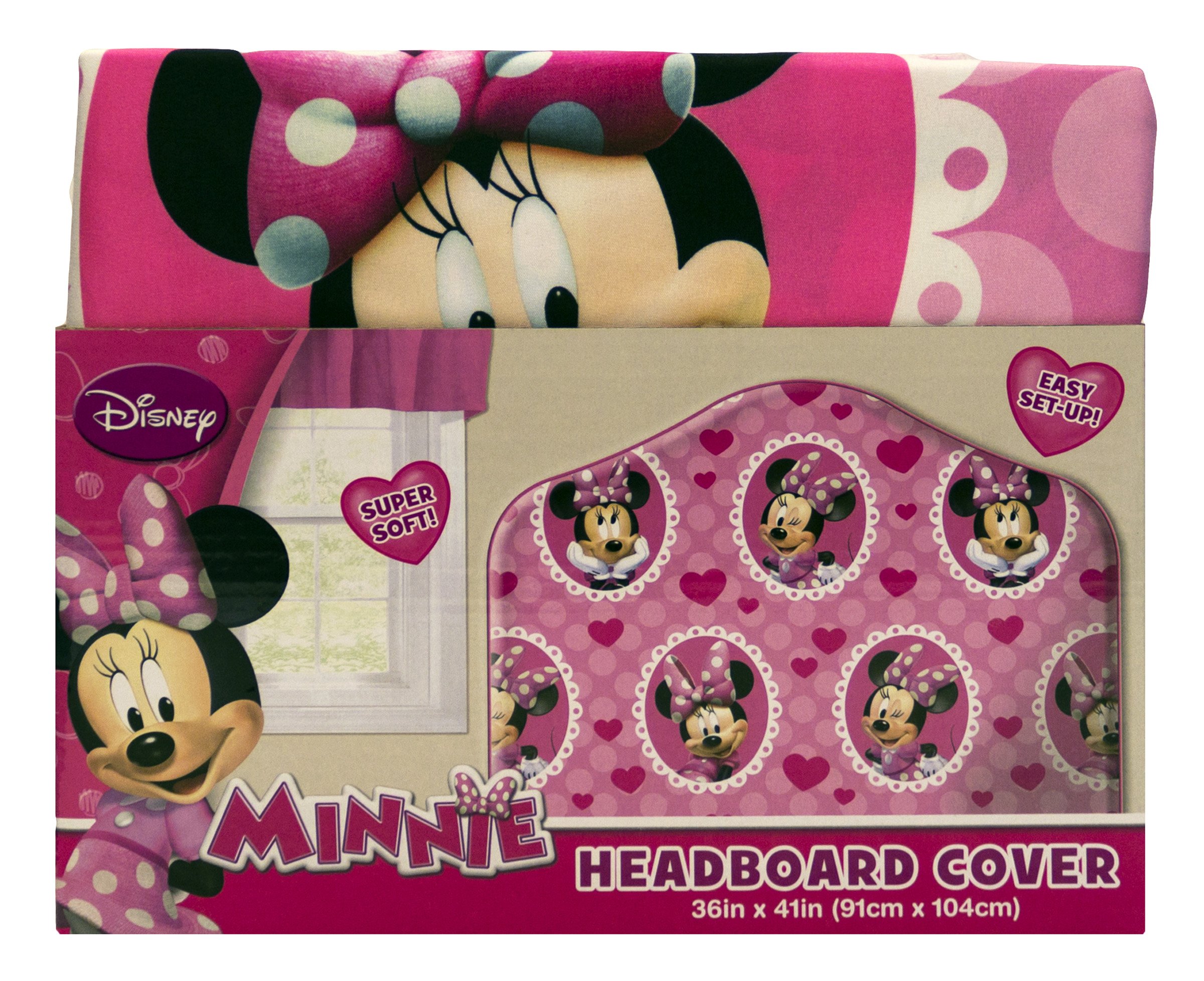 Disney Minnie Mouse Microfiber Headboard Cover - Soft Twin Queen King Size Bed Protector for Girls Room Decor & Kids Bedroom Accessories - Perfect for Disney Themed Bedrooms & Sleepovers