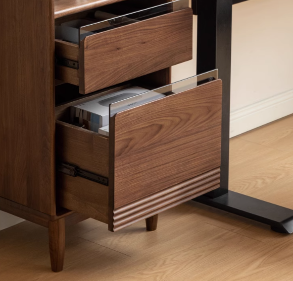 Premium Black Walnut Solid Wood Modern Side Cabinet - Stylish Storage for Living Room, Bedroom & Entryway - Mid-Century Inspired Home Decor