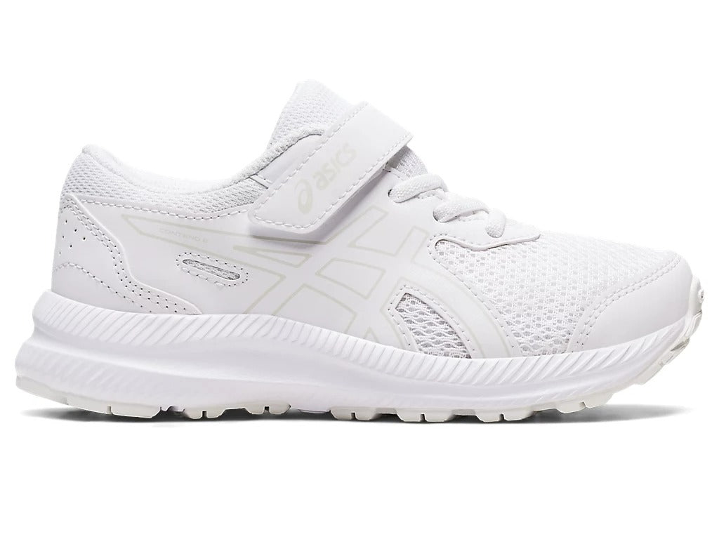ASICS Kids' CONTEND 8 PS Running Shoes - White/White | Lightweight Athletic Sneakers for Boys & Girls | Perfect for School, Sports & Daily Activities