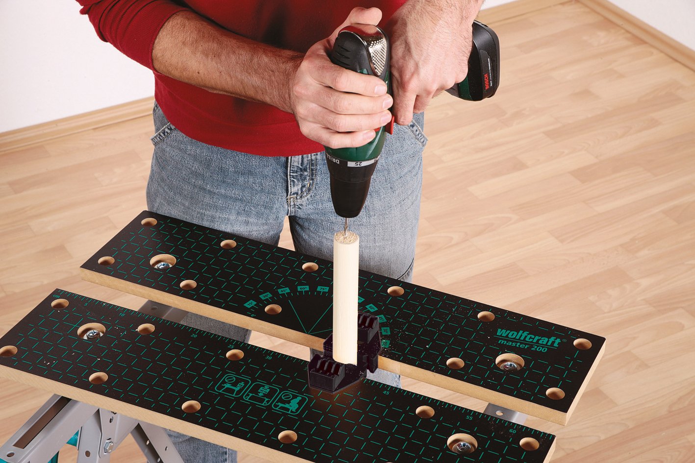 Wolfcraft Master 600 Adjustable Height Workbench & Clamping Table 6182000 - Perfect for Woodworking, DIY Projects & Garage Workshops
