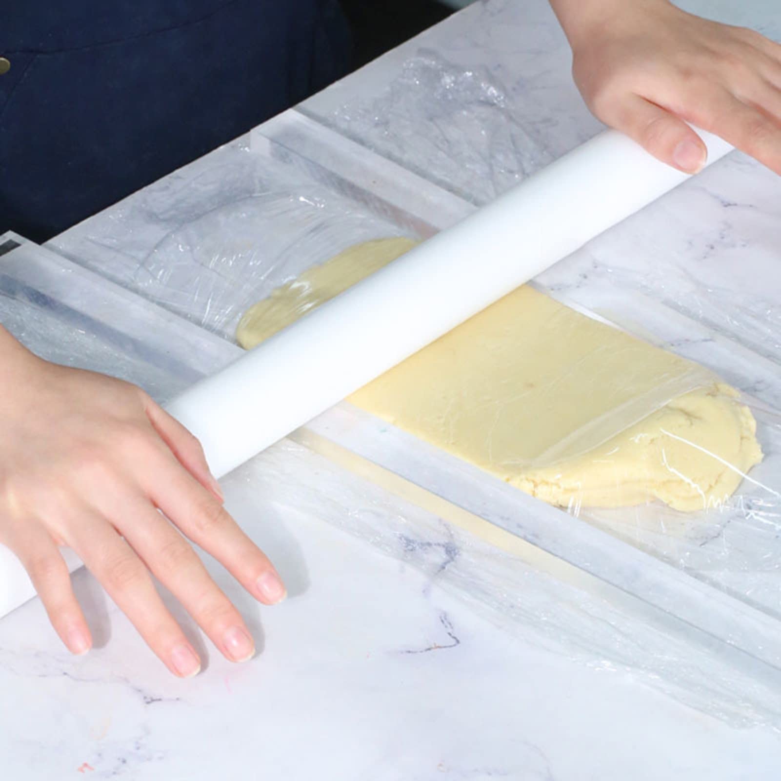 2Pcs Transparent Dough Thickness Strips - Parallel Rolling Pin Guides for Perfect Dumplings, Pasta & Baking | Essential Baking Utensils for Homemade Pastry, Cookies & Pie Crusts