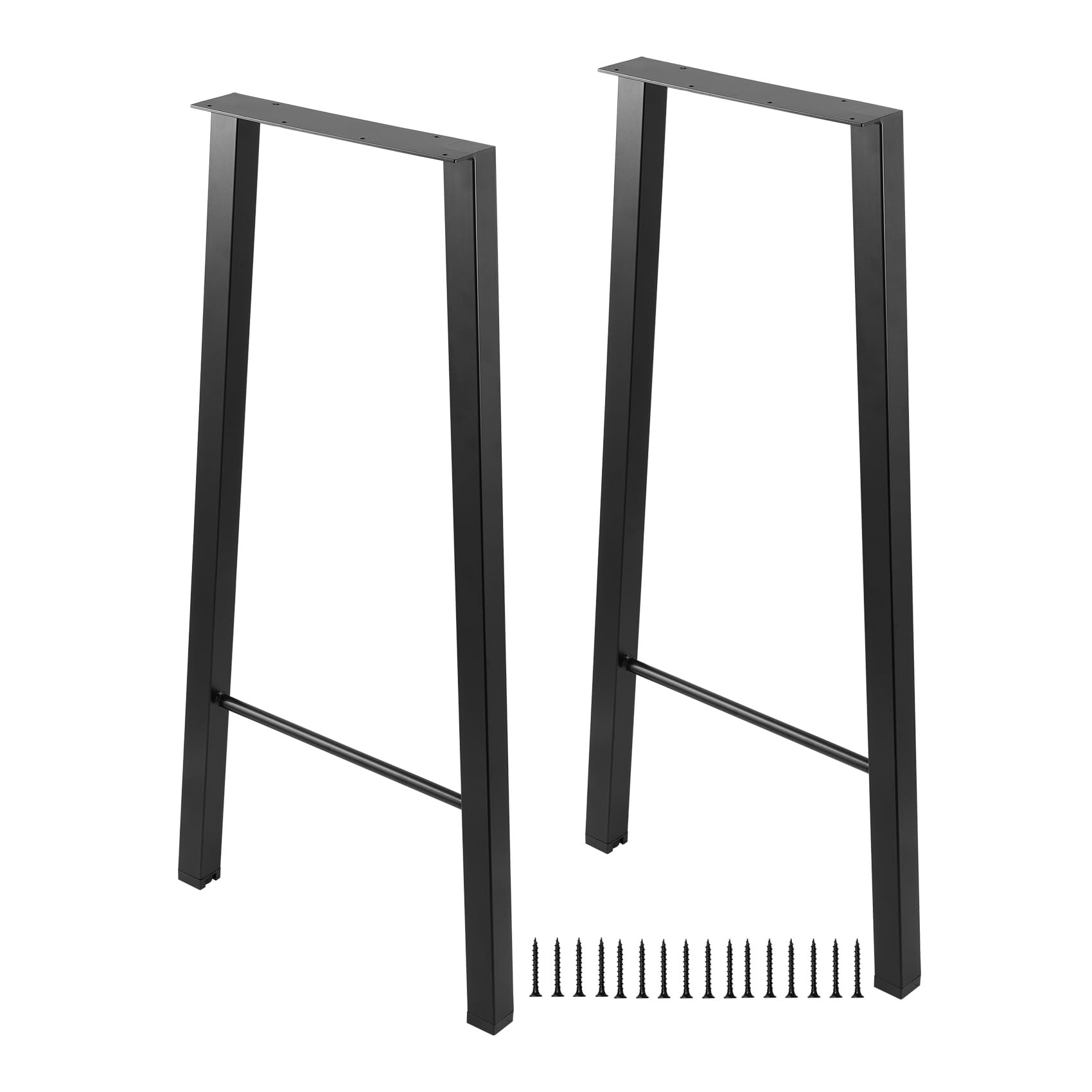 40 Inch Heavy Duty Metal Table Legs - Set of 2 Black Bar/Dining/Desk/Coffee Table Legs for Home, Office & Restaurant Furniture