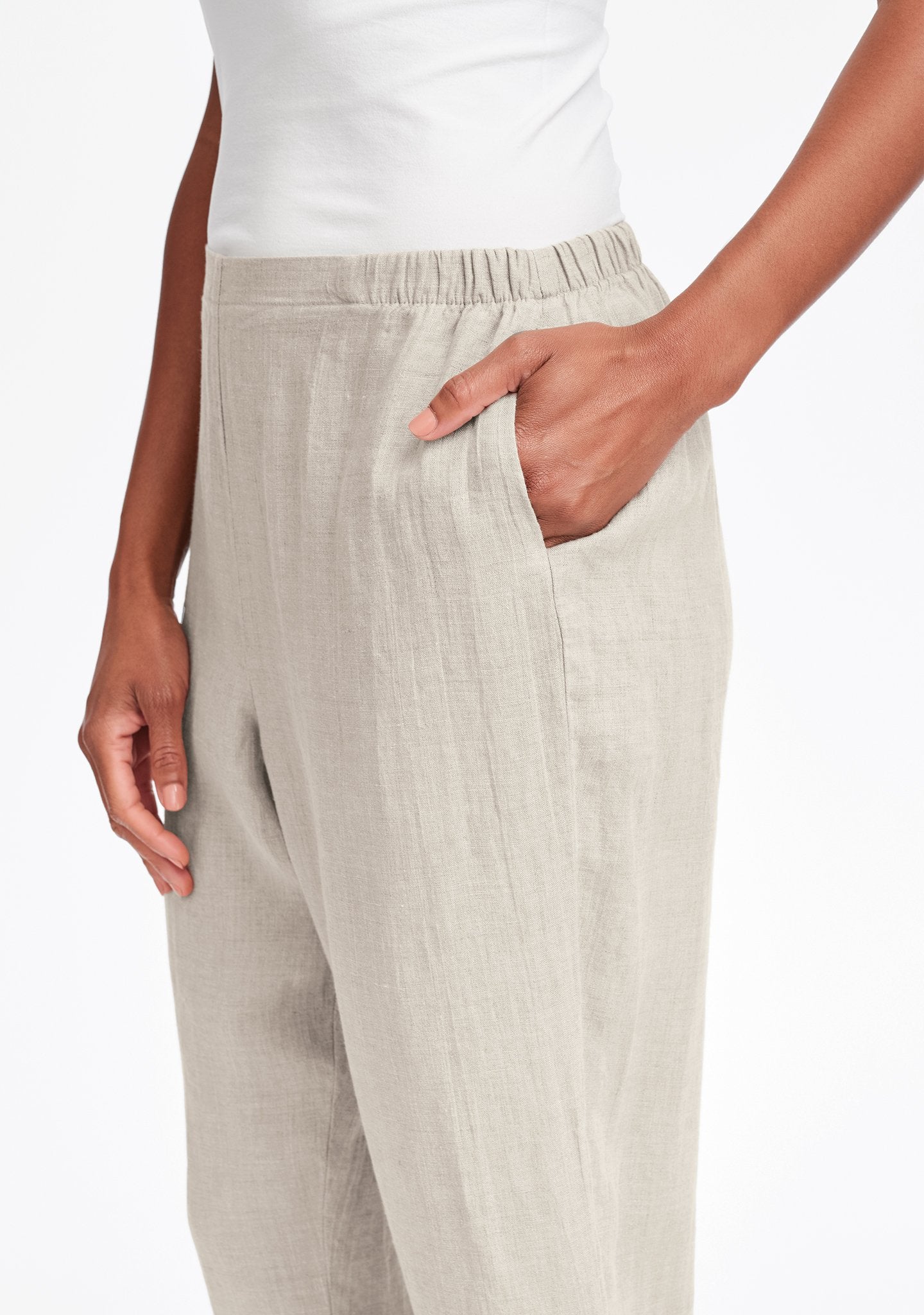 Stylish Pocketed Ankle Linen Pants for Women - Breathable Summer Casual Pants - Perfect for Office, Travel & Outdoor Activities