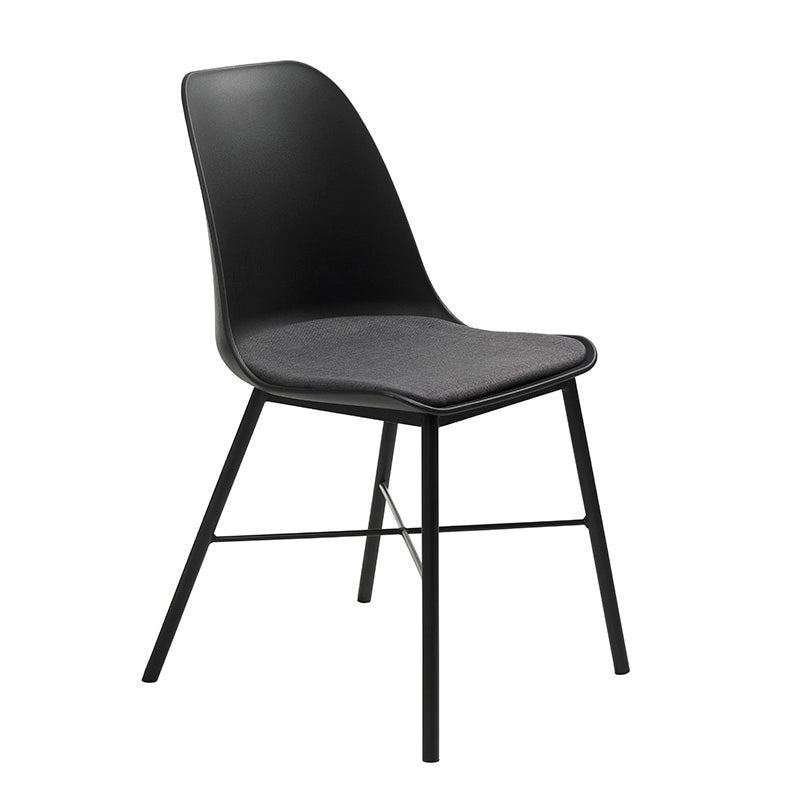 LAXMI Modern Dining Chair - Black Upholstered Seat for Kitchen, Dining Room, or Home Office - Comfortable & Stylish Furniture for Everyday Use