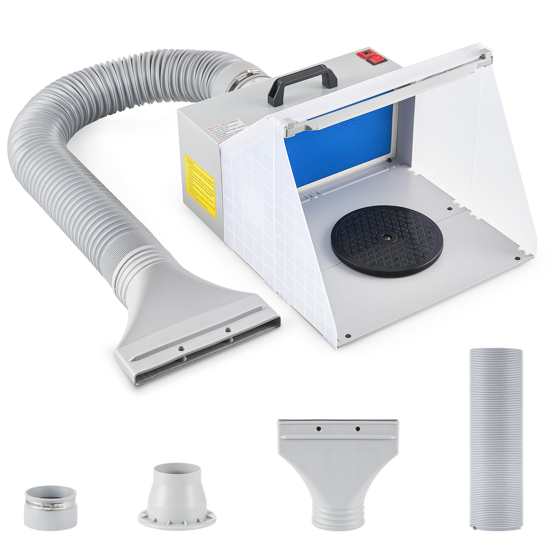 CO-Z Portable Airbrush Spray Booth with Exhaust Fan - Hobby Painting Station with 3 LED Lights, Turntable & Extension Hose - Perfect for Model Cars, Crafts & DIY Art Projects
