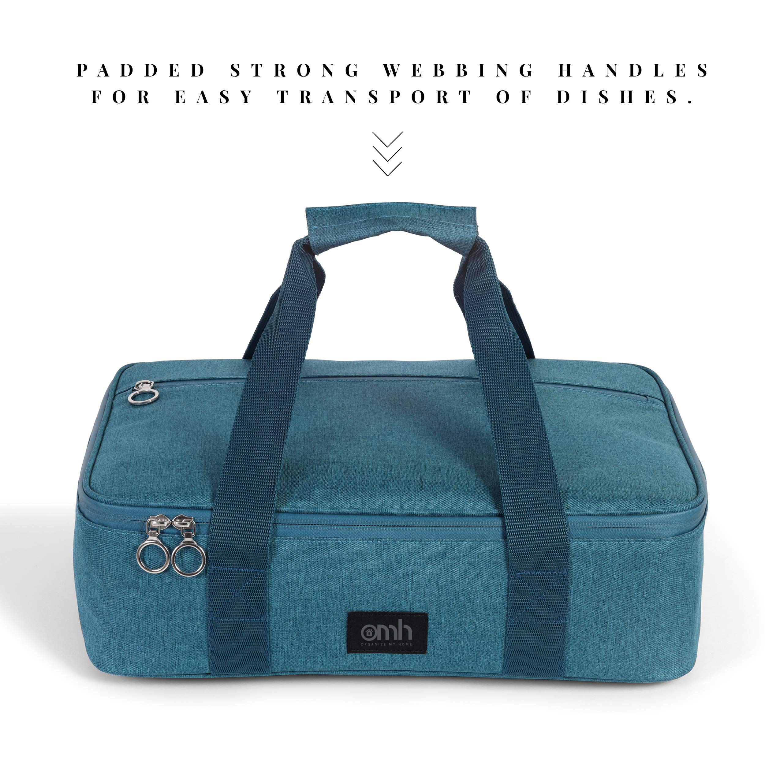 Insulated Casserole Carrier for Hot & Cold Food - 9x13 Inch Thermal Casserole Dish Tote for Lasagna, Potlucks, Picnics & Cookouts - Leakproof Teal Casserole Bag (Perfect for Parties, Family Gatherings & Outdoor Dining)