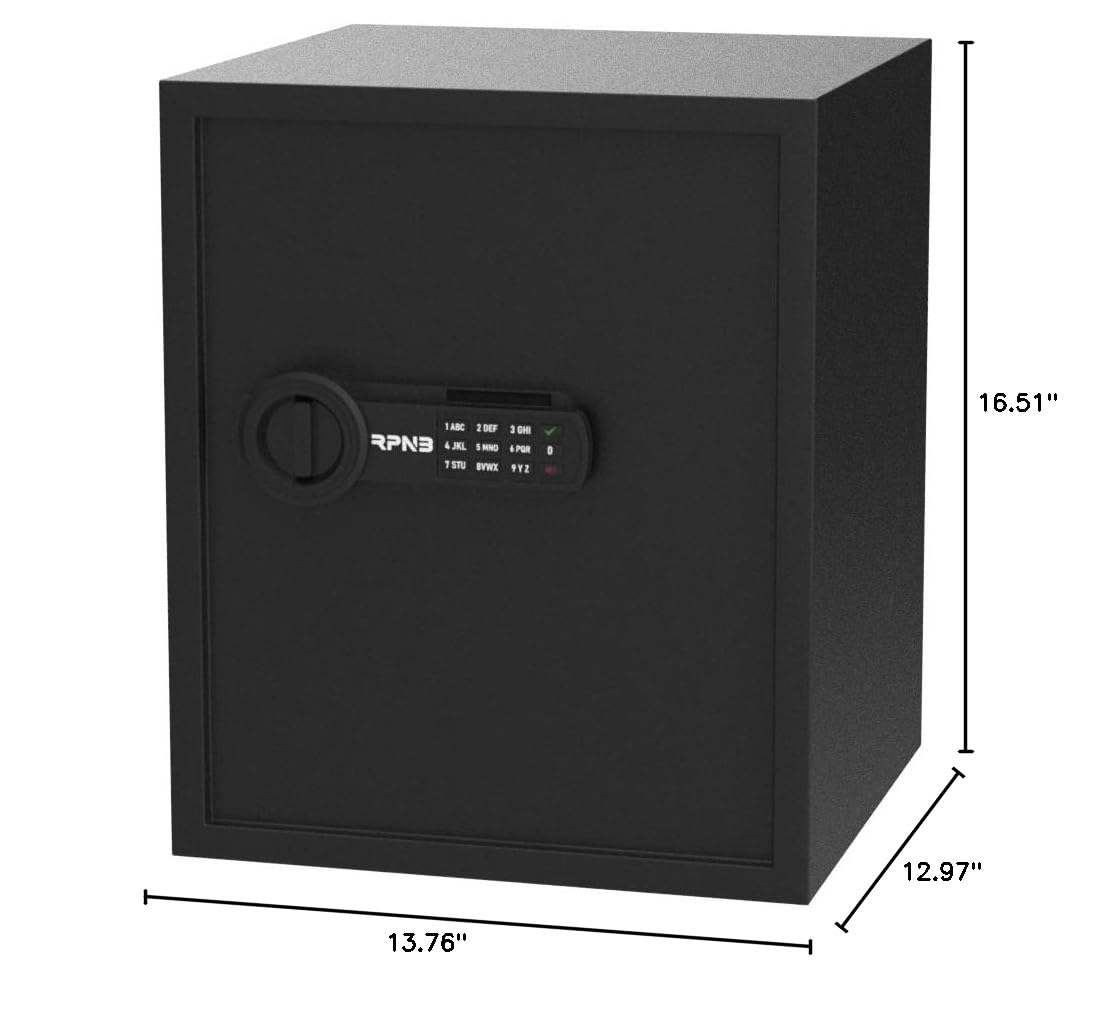 RPNB Deluxe Digital Keypad Safe Box - 1.52 Cubic Feet Steel Alloy Drop Safe with Money Storage for Home, Office & Hotel | Secure Jewelry, Cash & Valuables | Ideal for Business Security & Personal Use