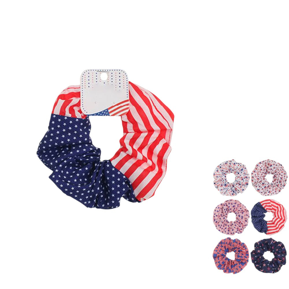 12PCS American USA Printed Hair Bands - Fashion Hair Accessories for Women & Girls - Perfect for School, Work, Sports & Daily Use