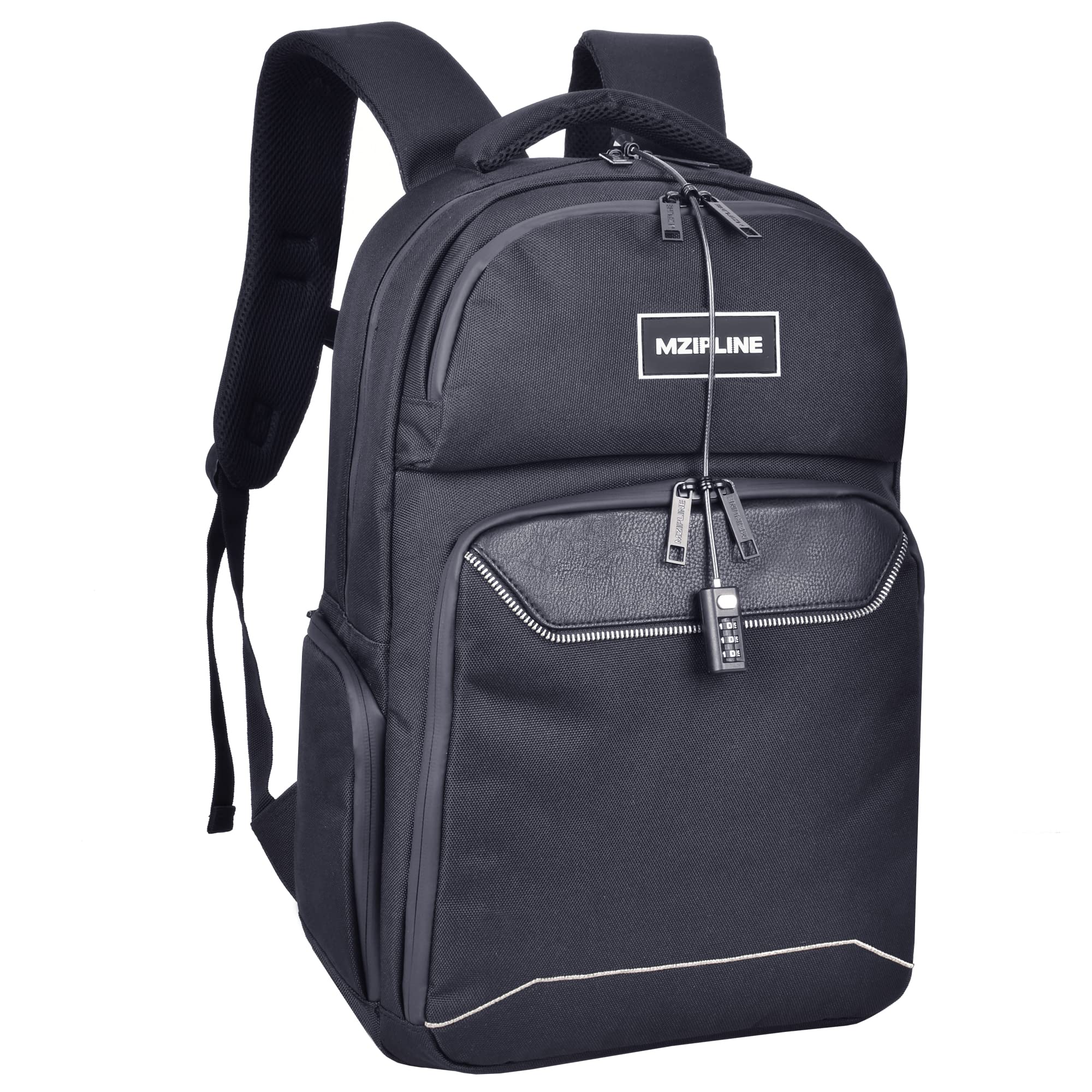 Anti-Theft Travel Laptop Backpack with Lock - Large Business Backpack for College Men & Women - Waterproof Daypack for Commuting, Work & Air Travel (Black)